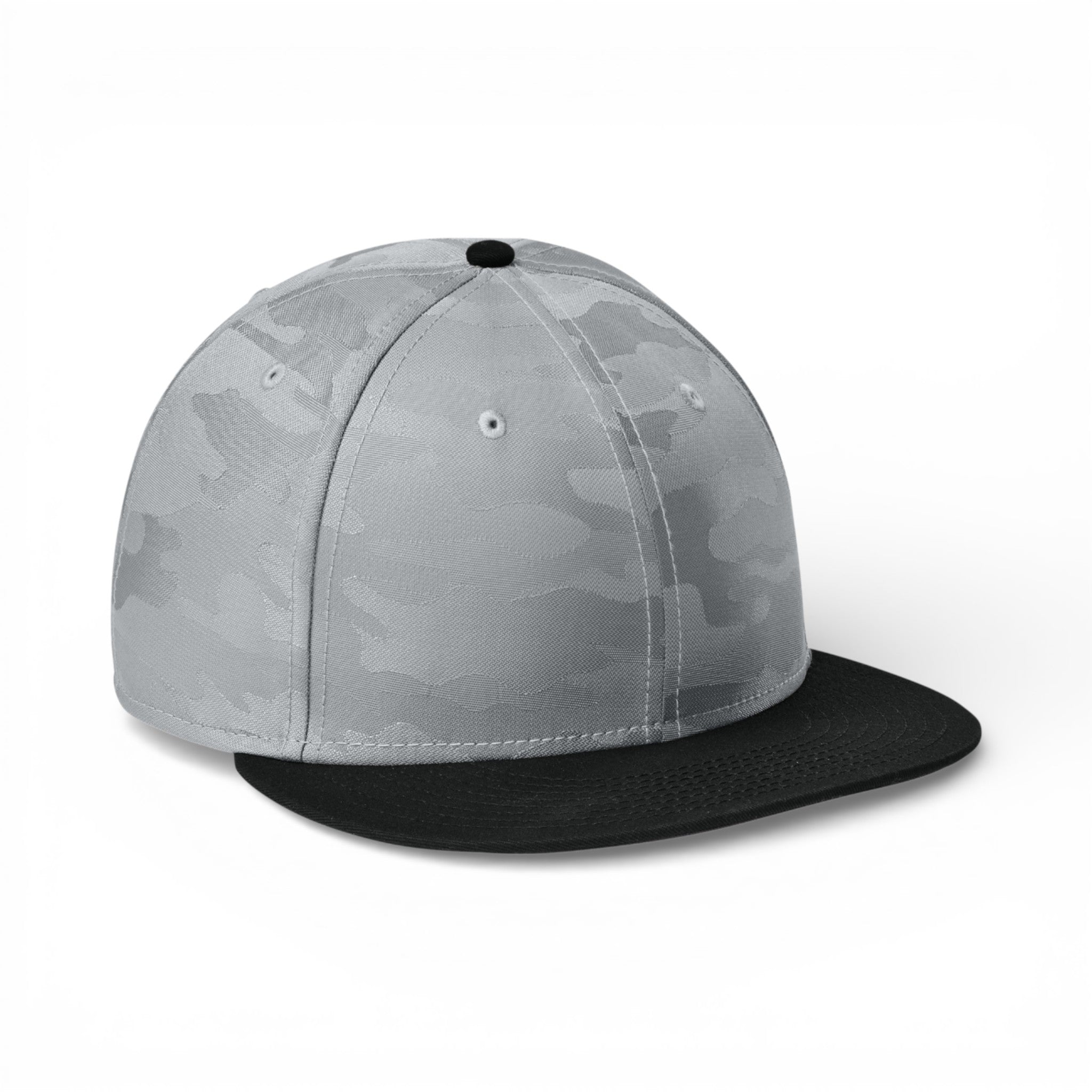 Right side view of New Era NE407 custom hat in flag black and  rainstorm grey camo