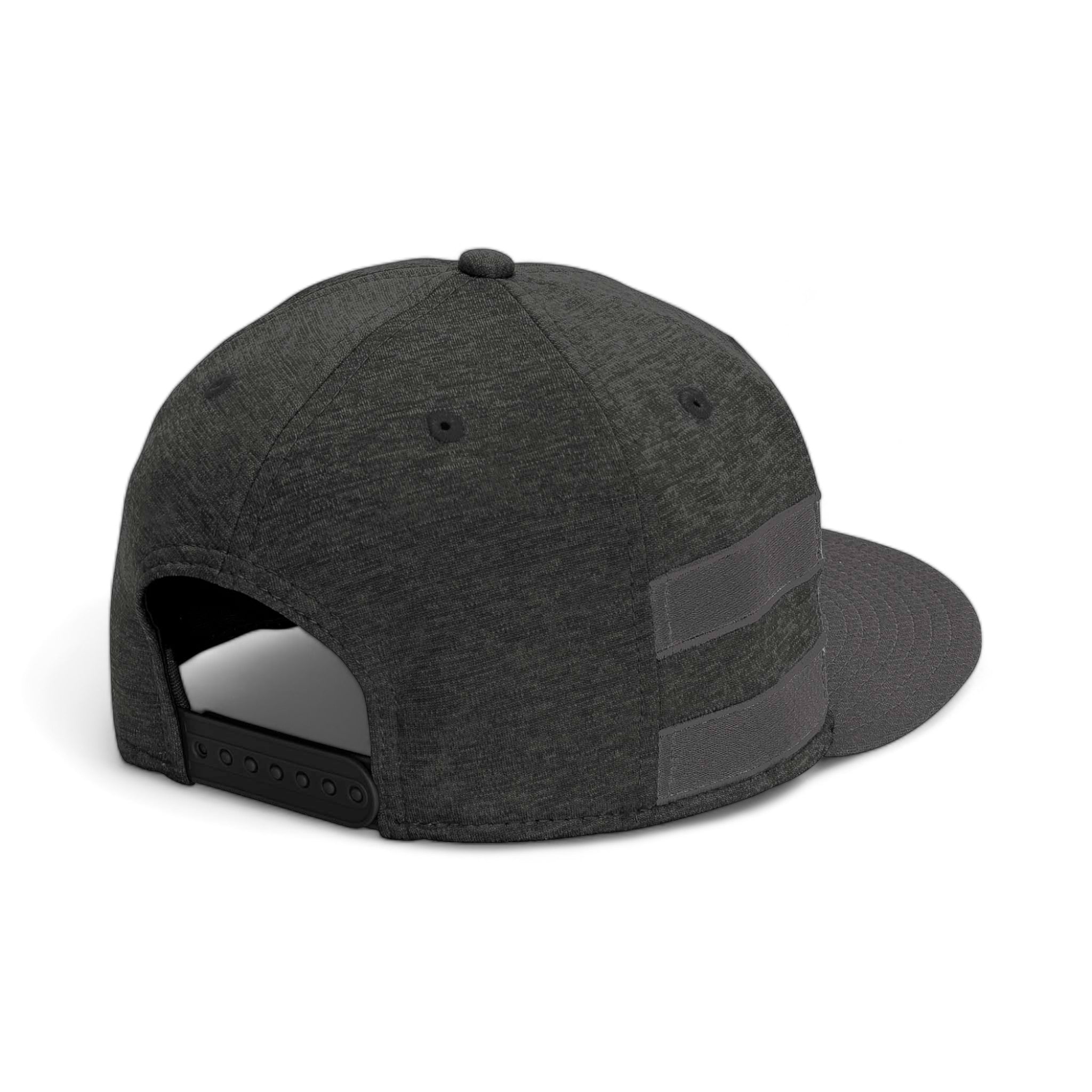 Back view of New Era NE408 custom hat in black shadow heather and graphite