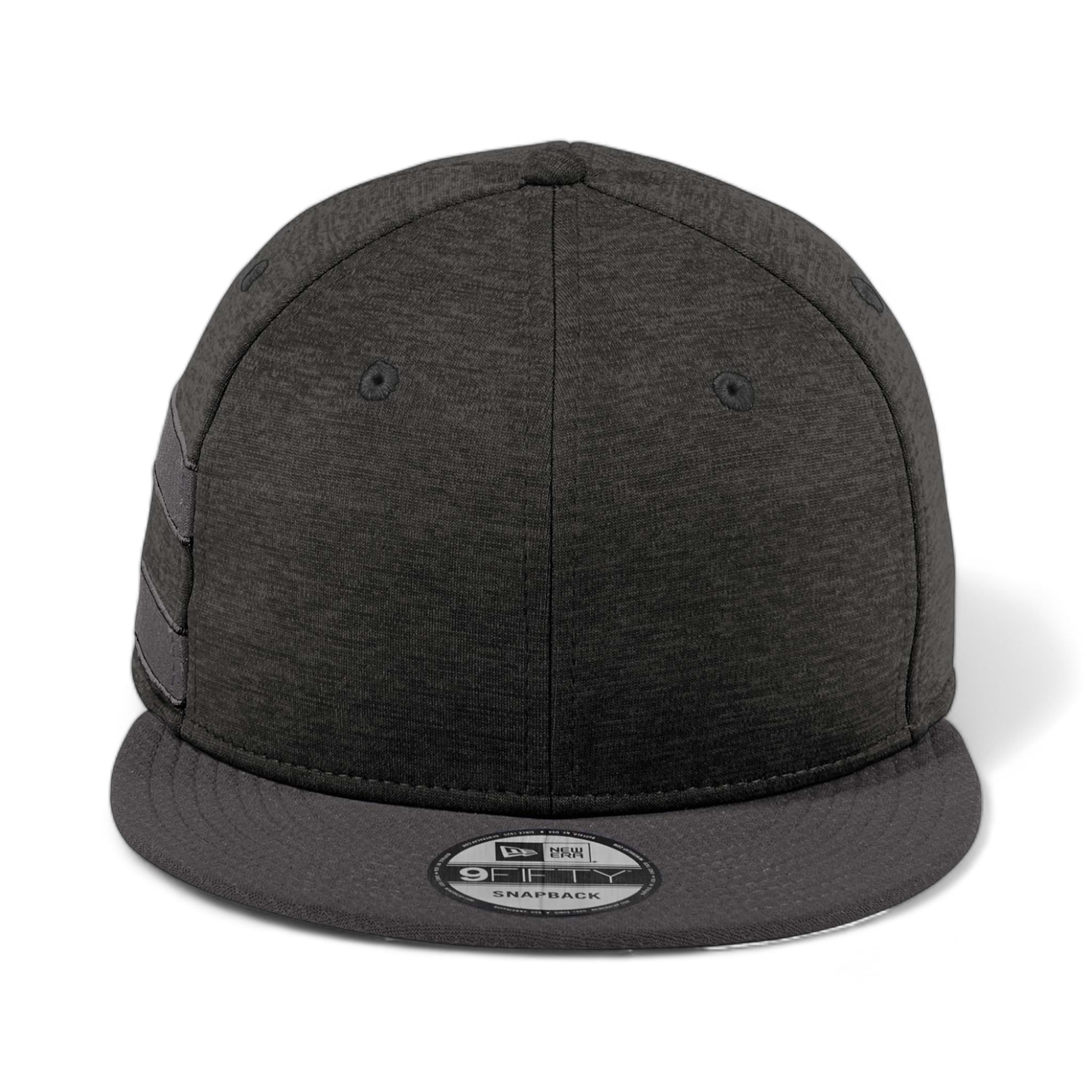 Front view of New Era NE408 custom hat in black shadow heather and graphite