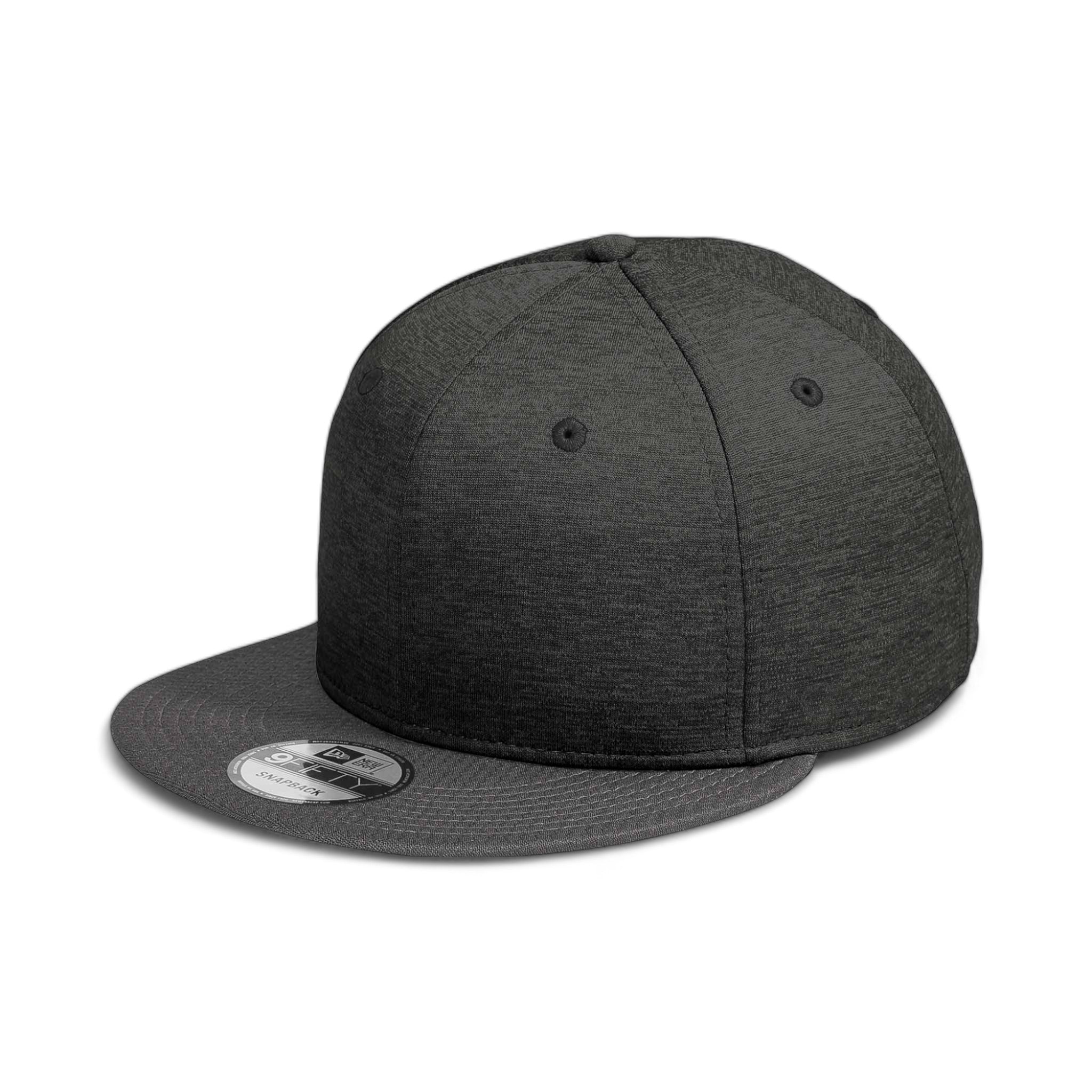 Side view of New Era NE408 custom hat in black shadow heather and graphite