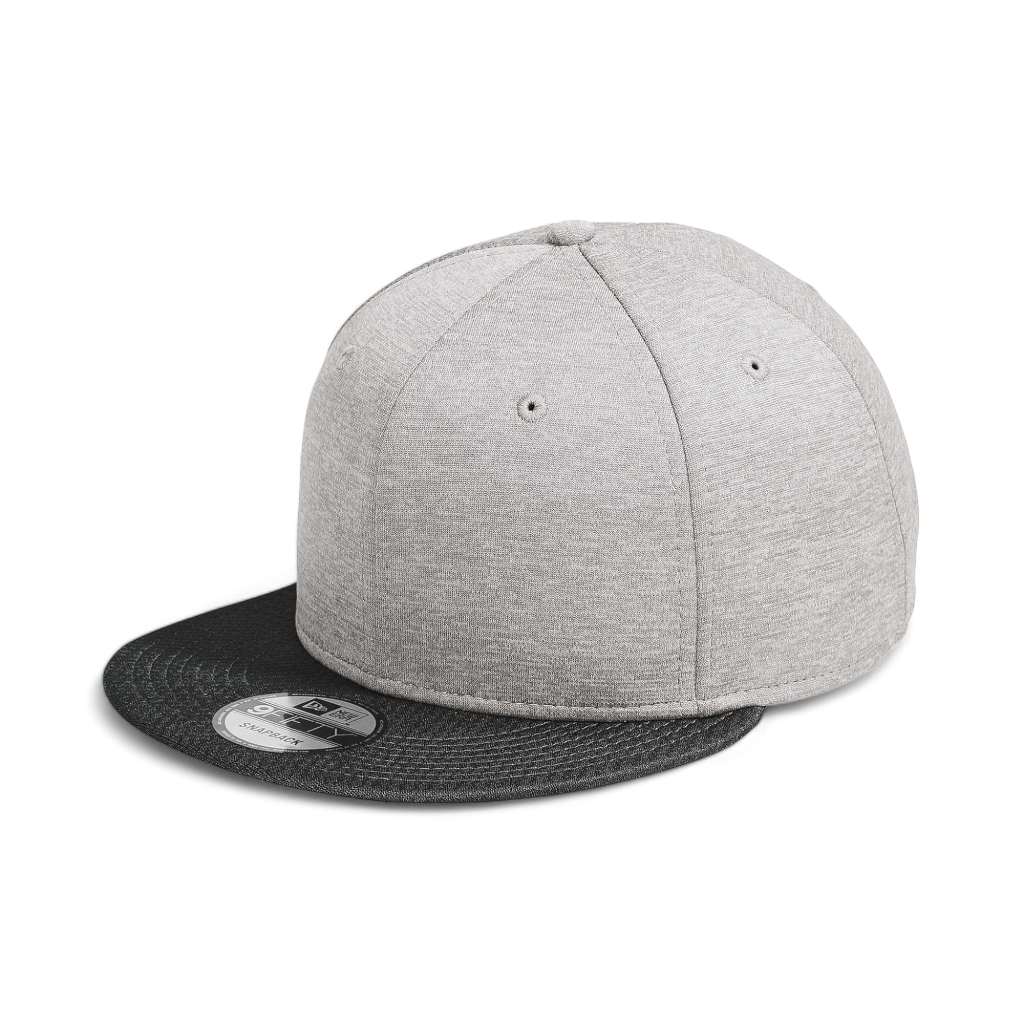 Side view of New Era NE408 custom hat in shadow heather and black