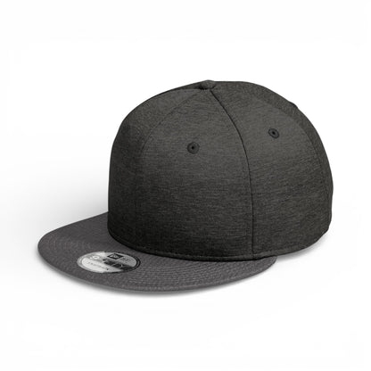 Left side view of New Era NE408 custom hat in black shadow heather and graphite