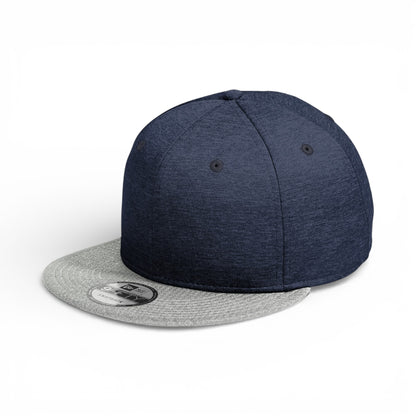 Left side view of New Era NE408 custom hat in navy shadow heather and grey
