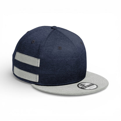 Right side view of New Era NE408 custom hat in navy shadow heather and grey