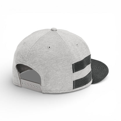 Back view of New Era NE408 custom hat in shadow heather and black