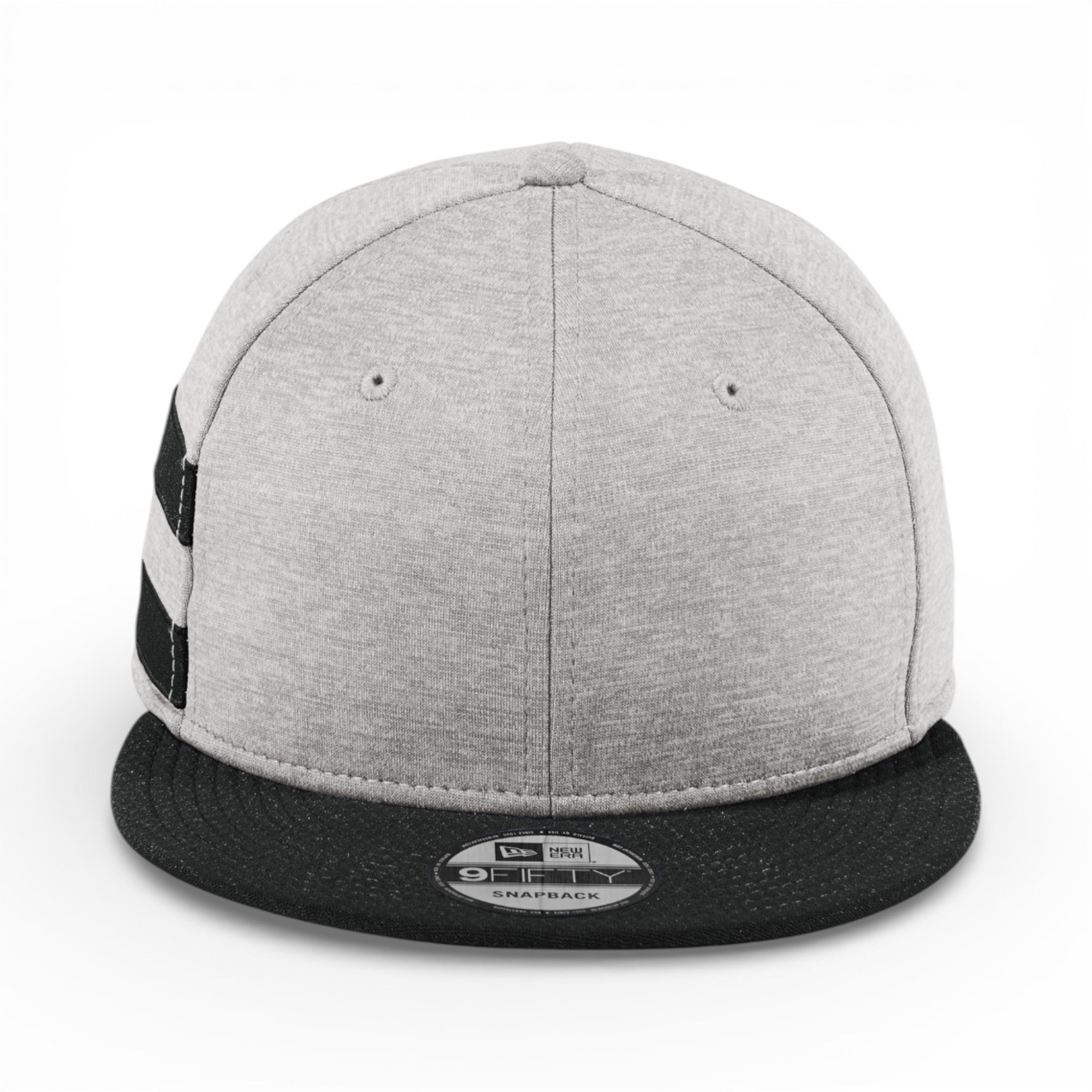 Front view of New Era NE408 custom hat in shadow heather and black