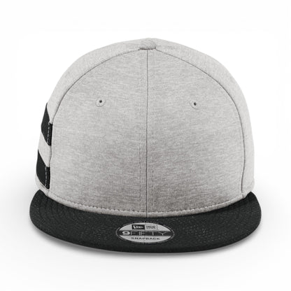 Front view of New Era NE408 custom hat in shadow heather and black