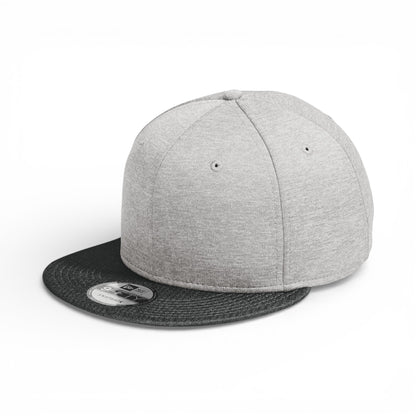 Left side view of New Era NE408 custom hat in shadow heather and black
