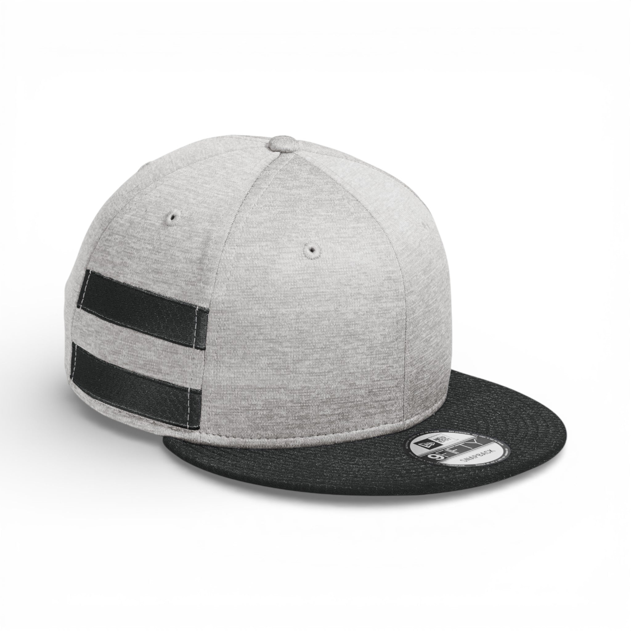 Right side view of New Era NE408 custom hat in shadow heather and black