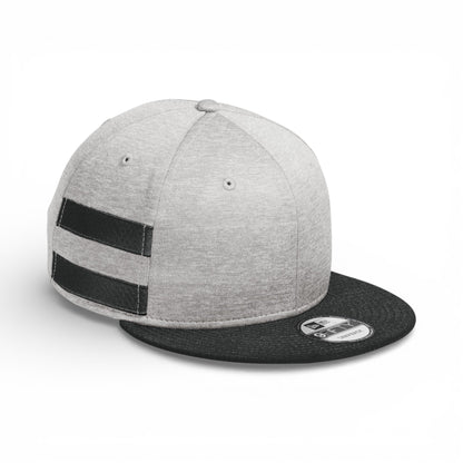 Right side view of New Era NE408 custom hat in shadow heather and black