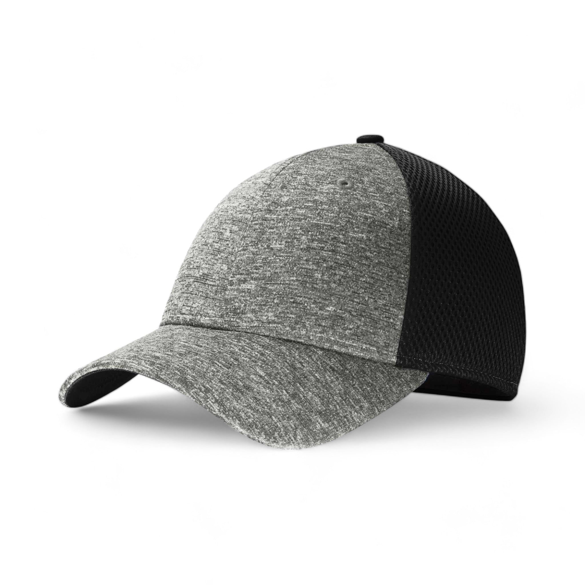 Side view of New Era NE702 custom hat in black and shadow heather