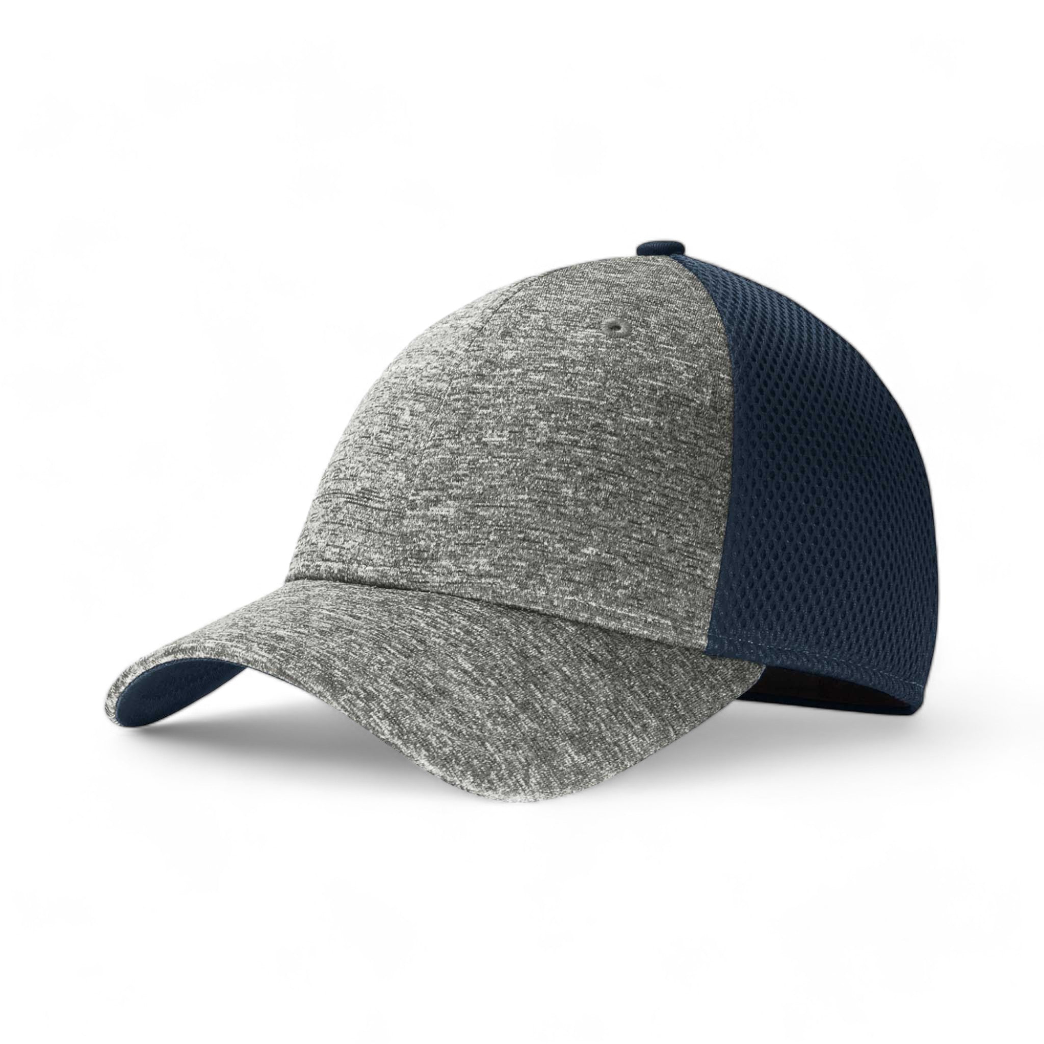 Side view of New Era NE702 custom hat in deep navy and shadow heather