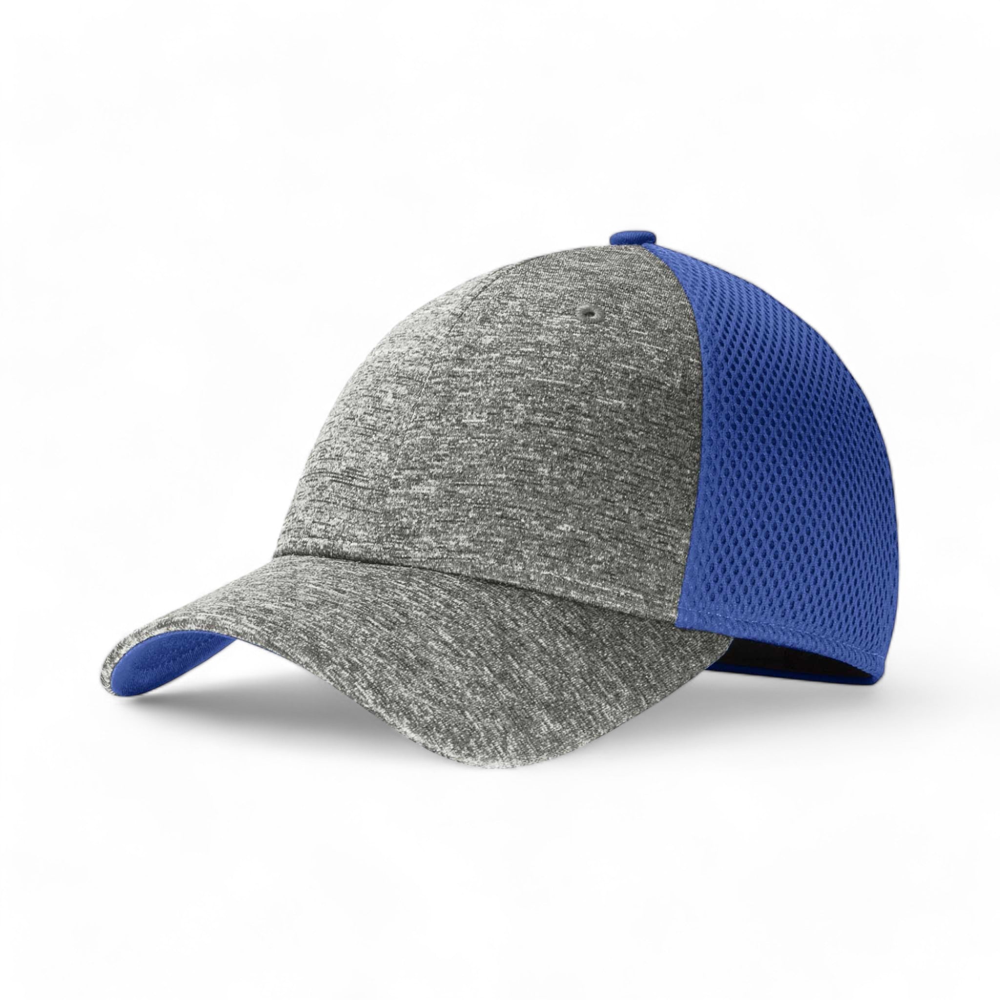 Side view of New Era NE702 custom hat in royal and shadow heather