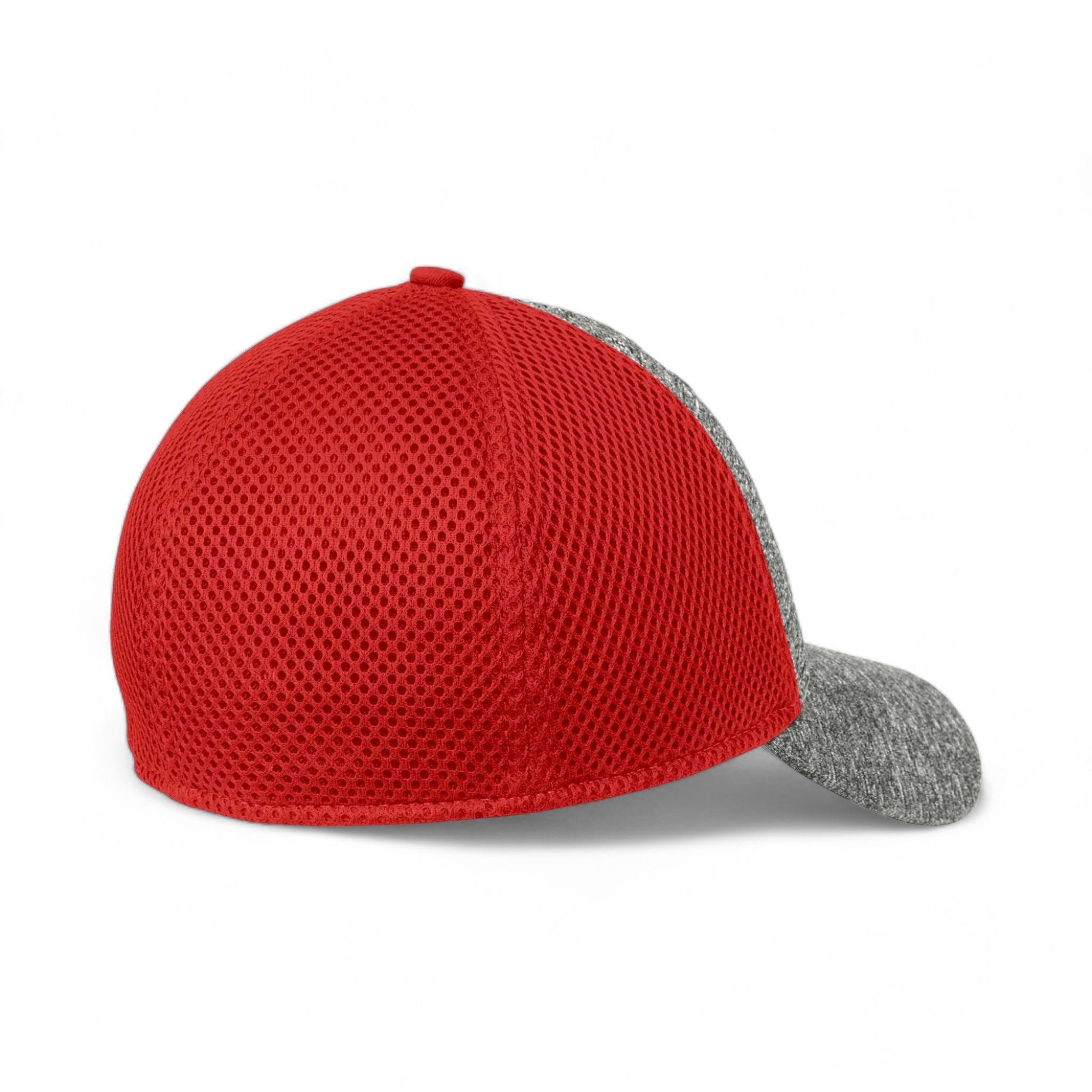 Back view of New Era NE702 custom hat in scarlet red and shadow heather