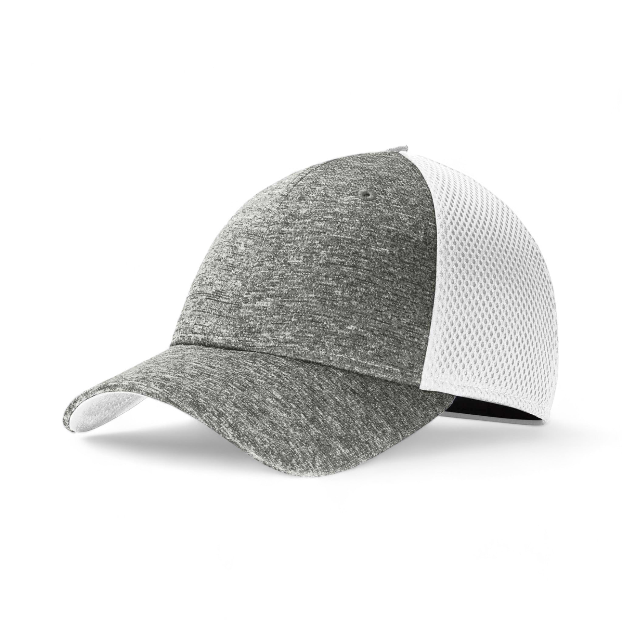 Side view of New Era NE702 custom hat in white and shadow heather