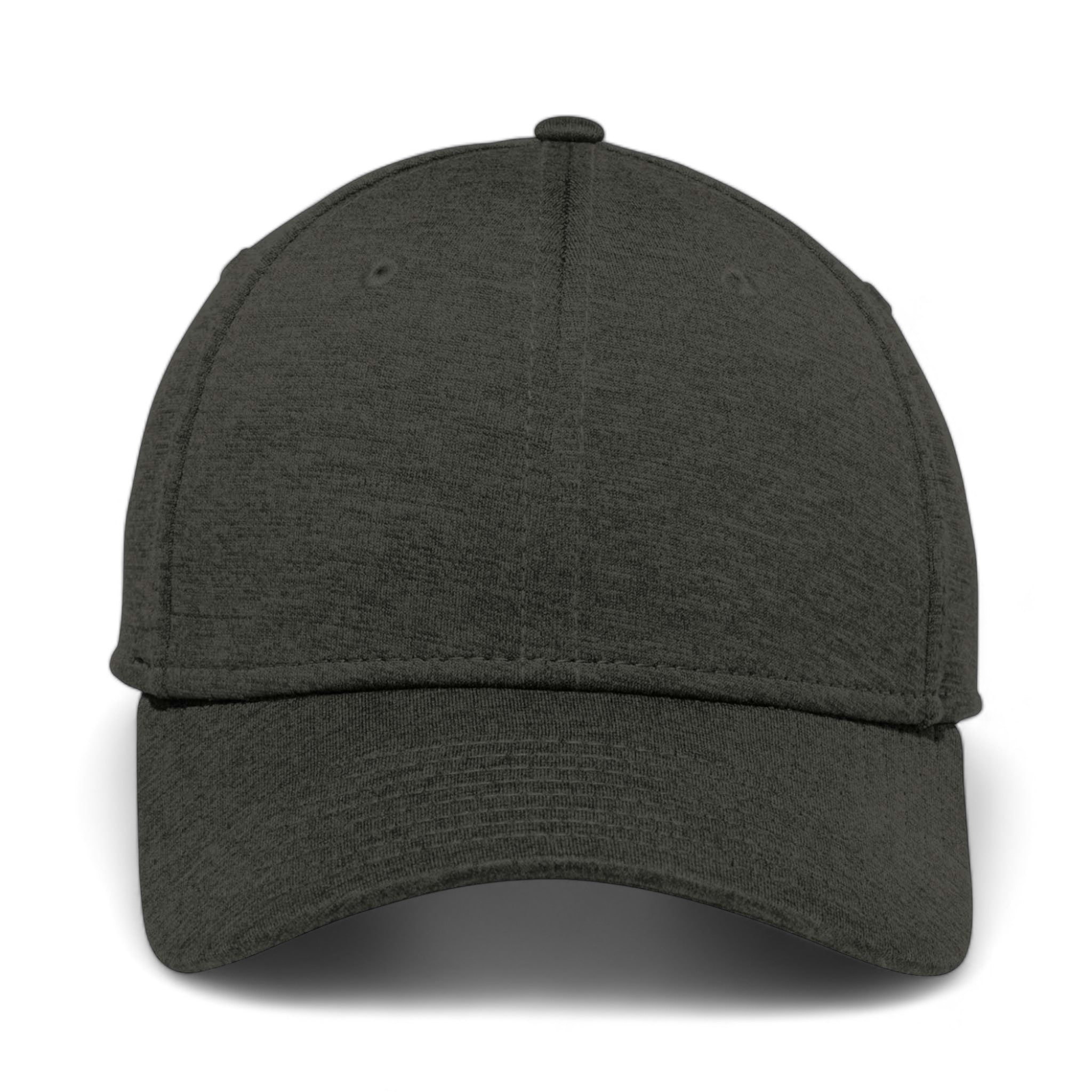 Front view of New Era NE703 custom hat in black shadow heather