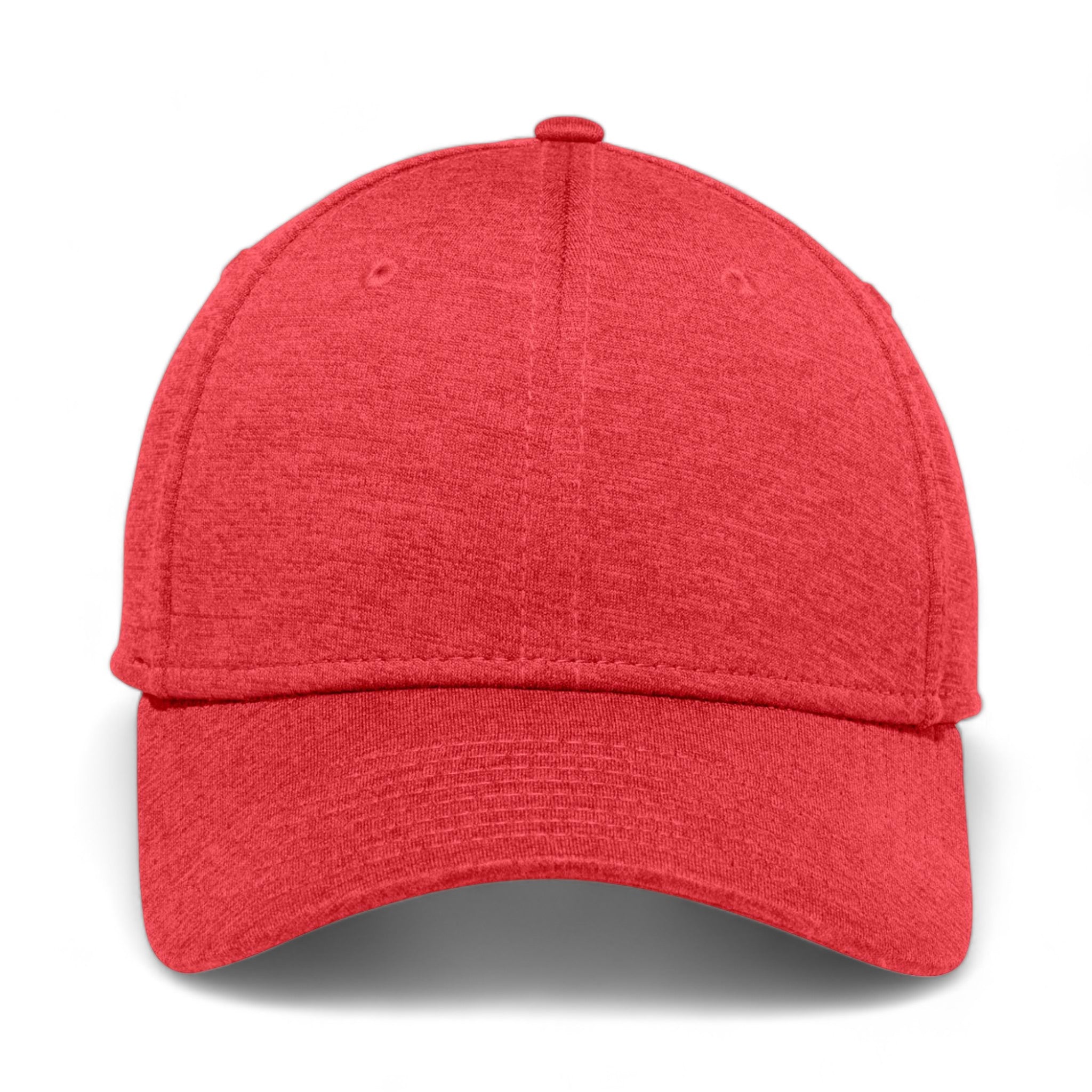 Front view of New Era NE703 custom hat in scarlet shadow heather