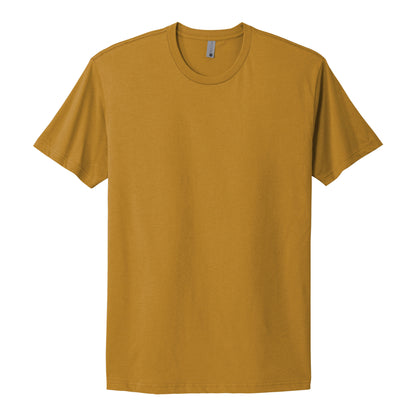 Next Level Apparel 3600 custom short sleeve t-shirt in antique gold, front view