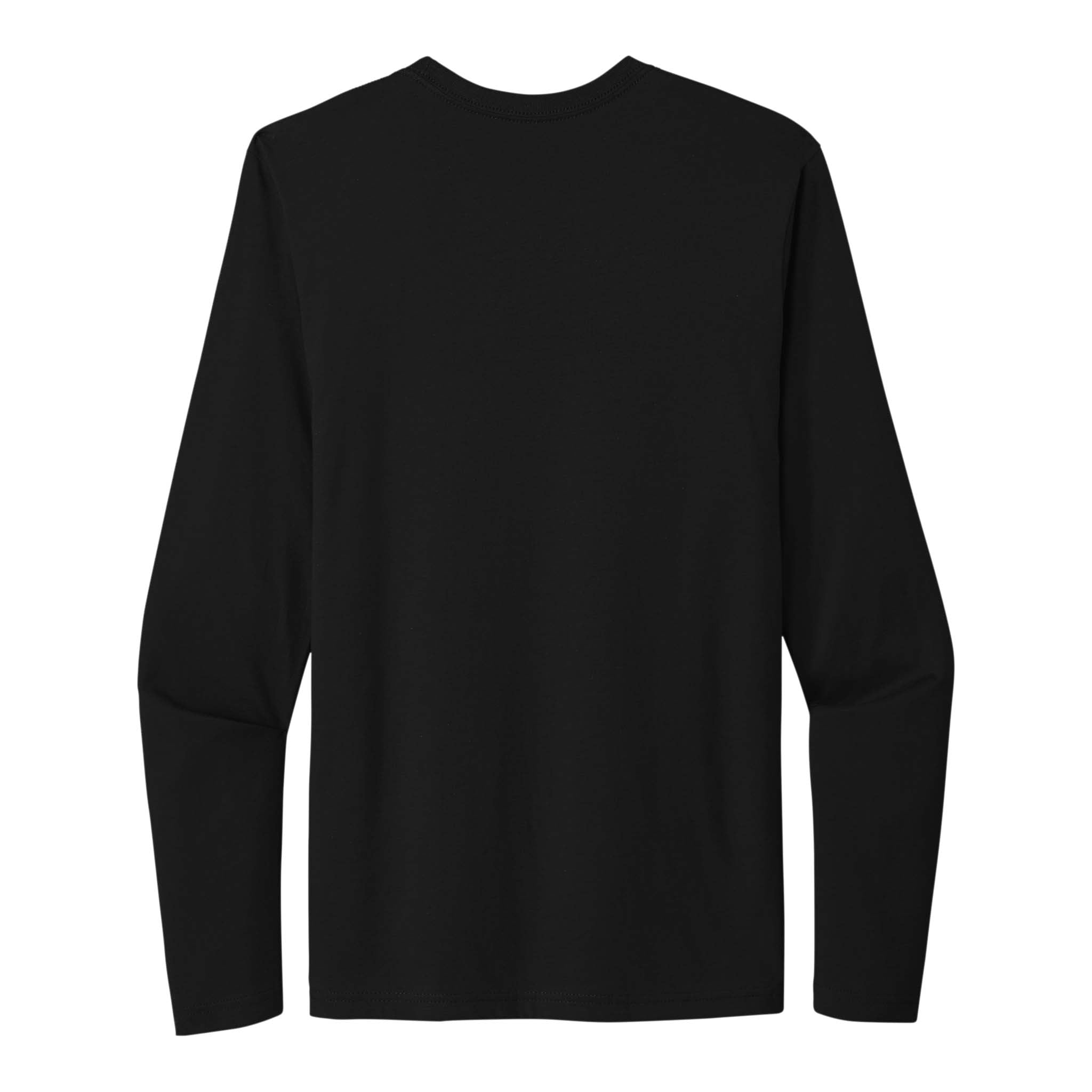 Next Level Apparel 3601 custom long sleeve t-shirt in black, back view