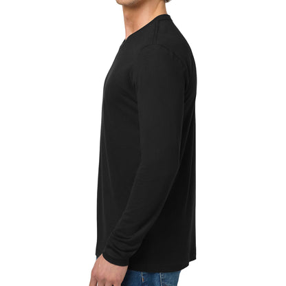 Next Level Apparel 3601 custom long sleeve t-shirt in black, left side view