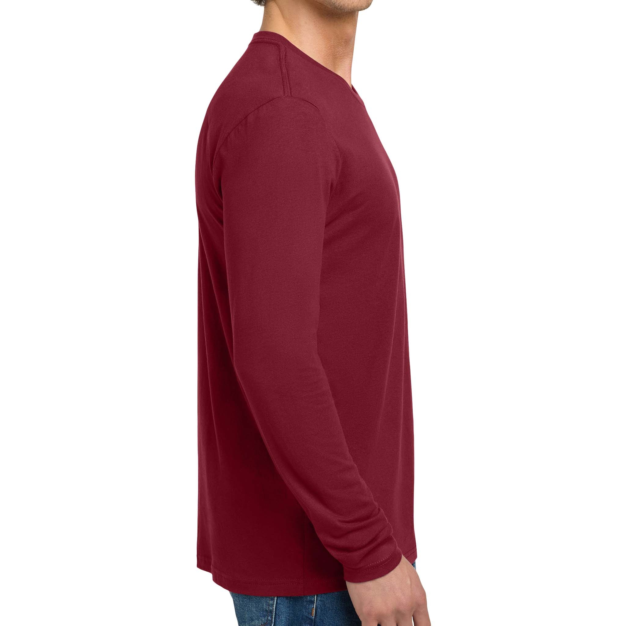 Next Level Apparel 3601 custom long sleeve t-shirt in cardinal, right side view