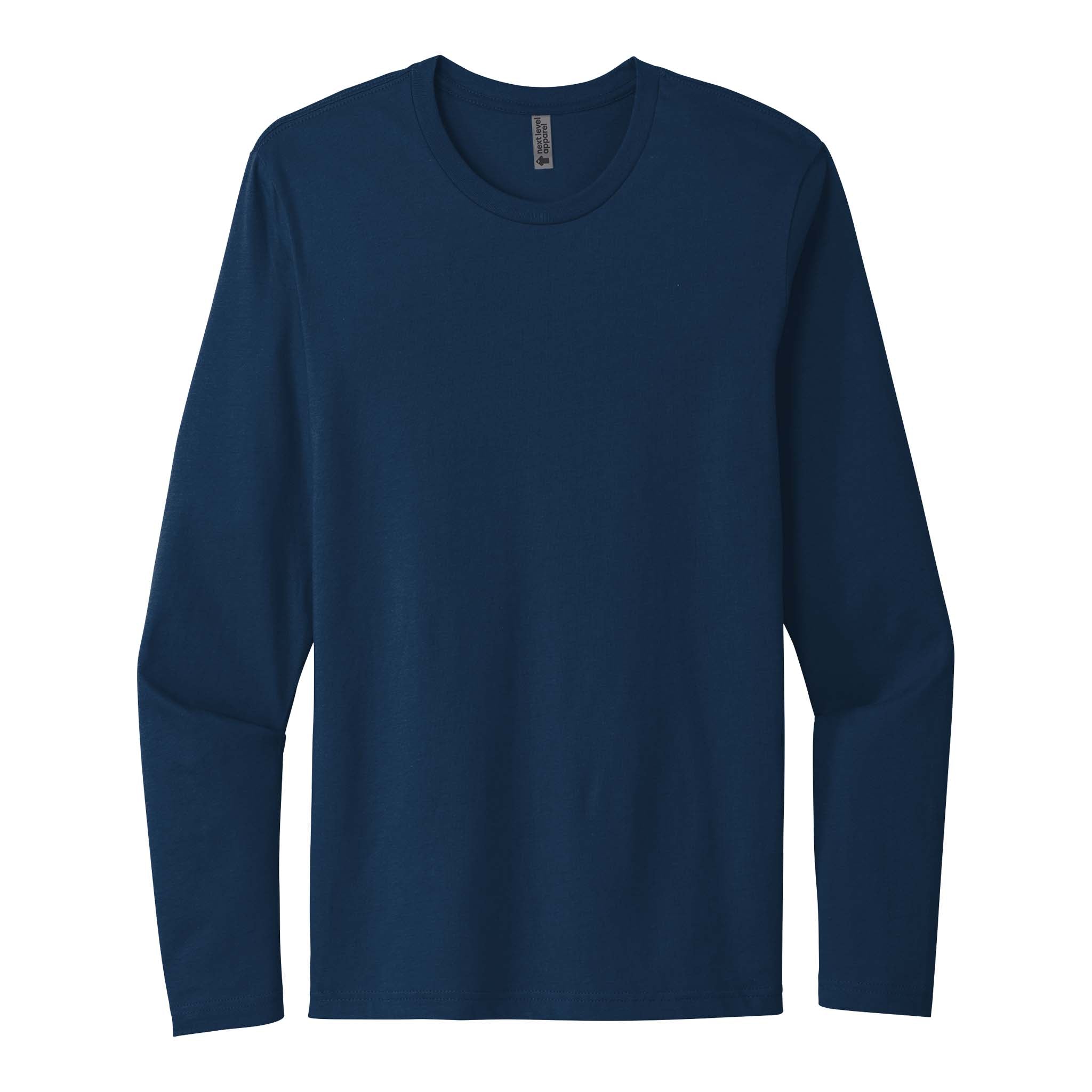 Next Level Apparel 3601 custom long sleeve t-shirt in cool blue, front view