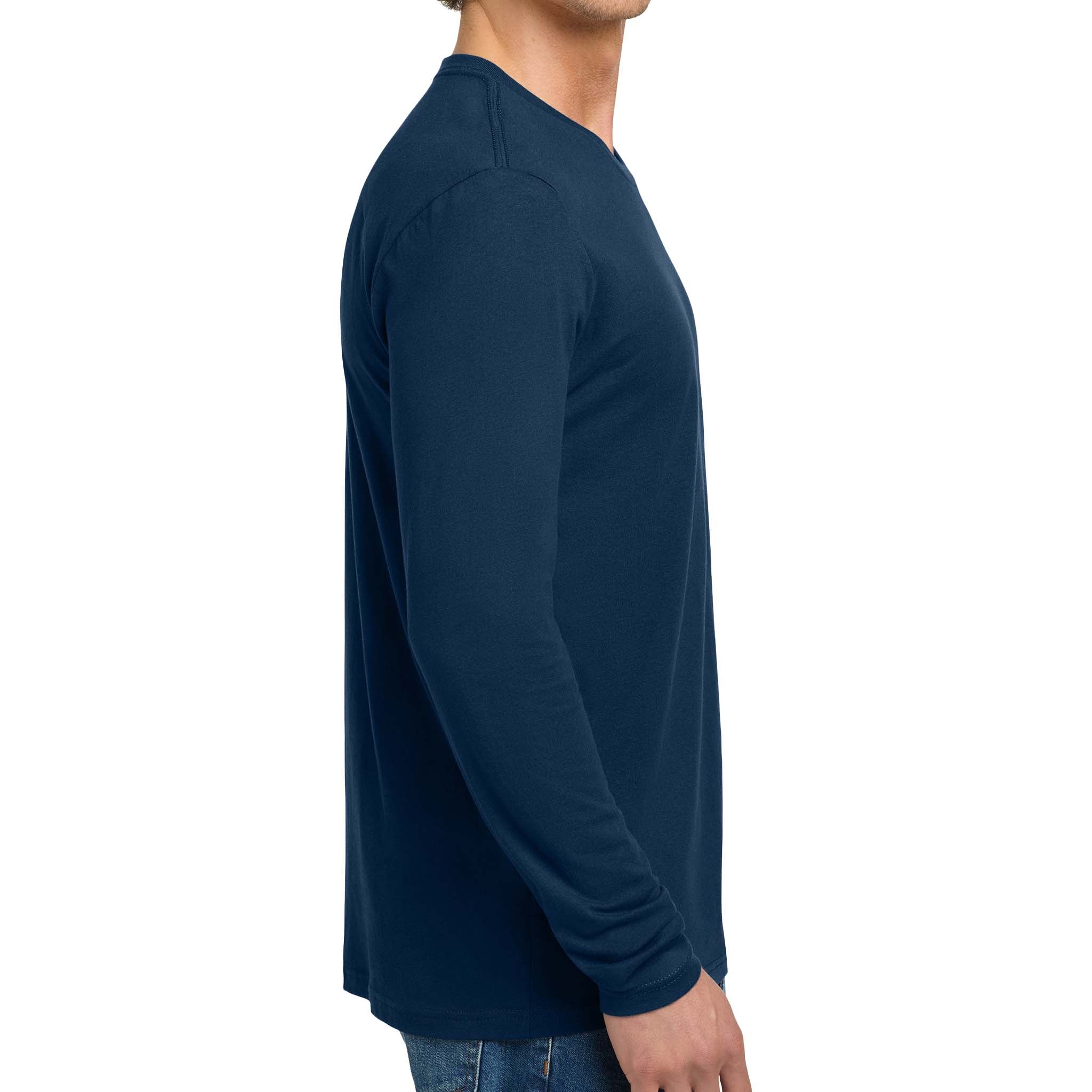 Next Level Apparel 3601 custom long sleeve t-shirt in cool blue, right side view
