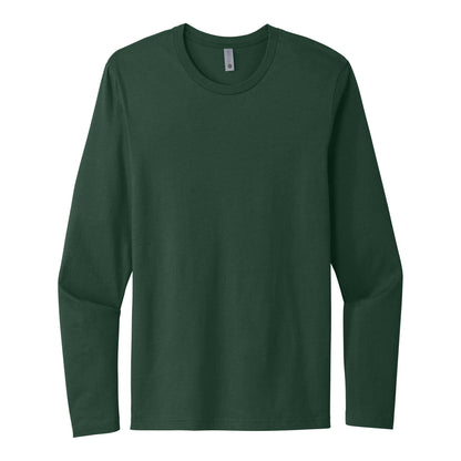 Next Level Apparel 3601 custom long sleeve t-shirt in forest green, front view
