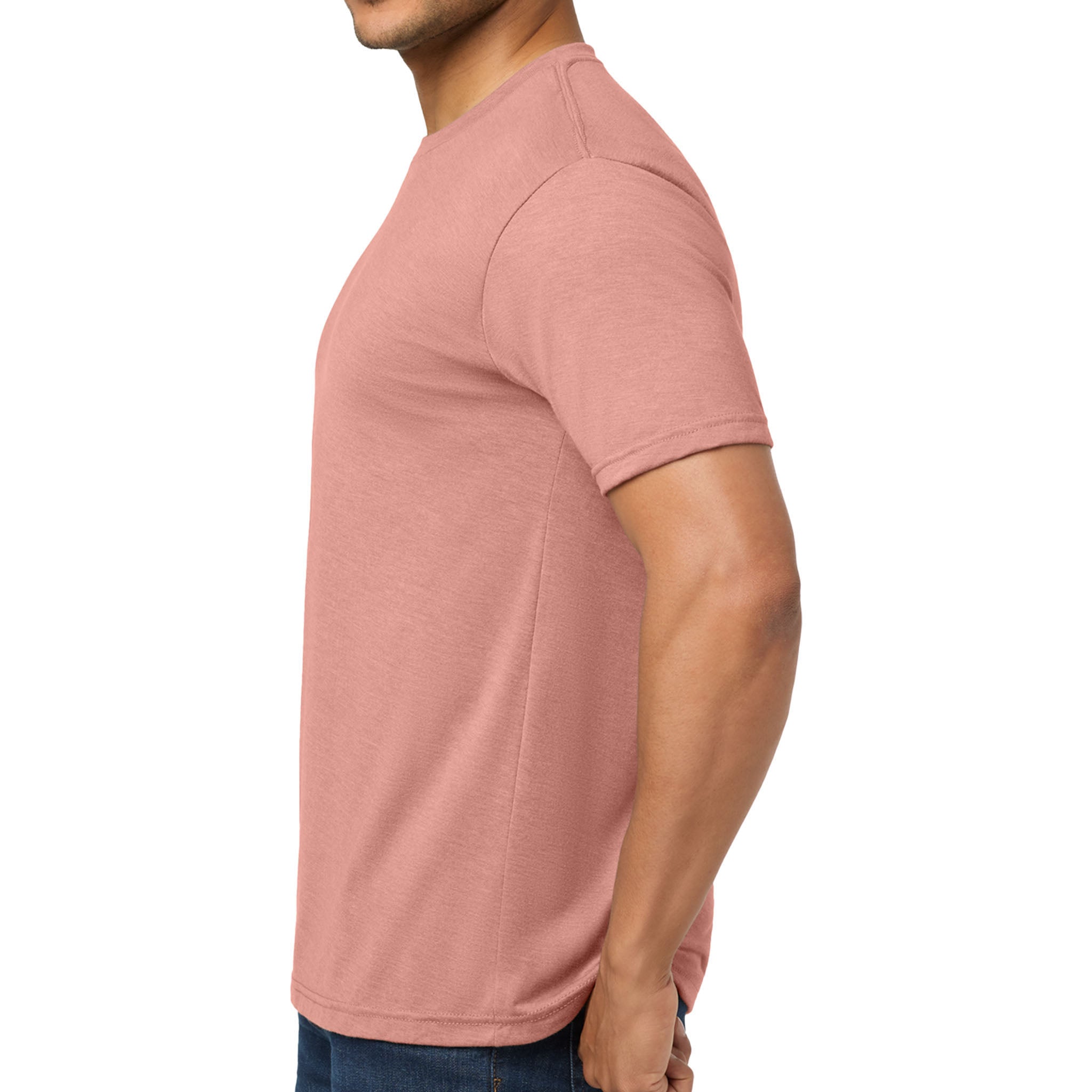Next Level Apparel 6010 custom short sleeve t-shirt in desert pink, left side view