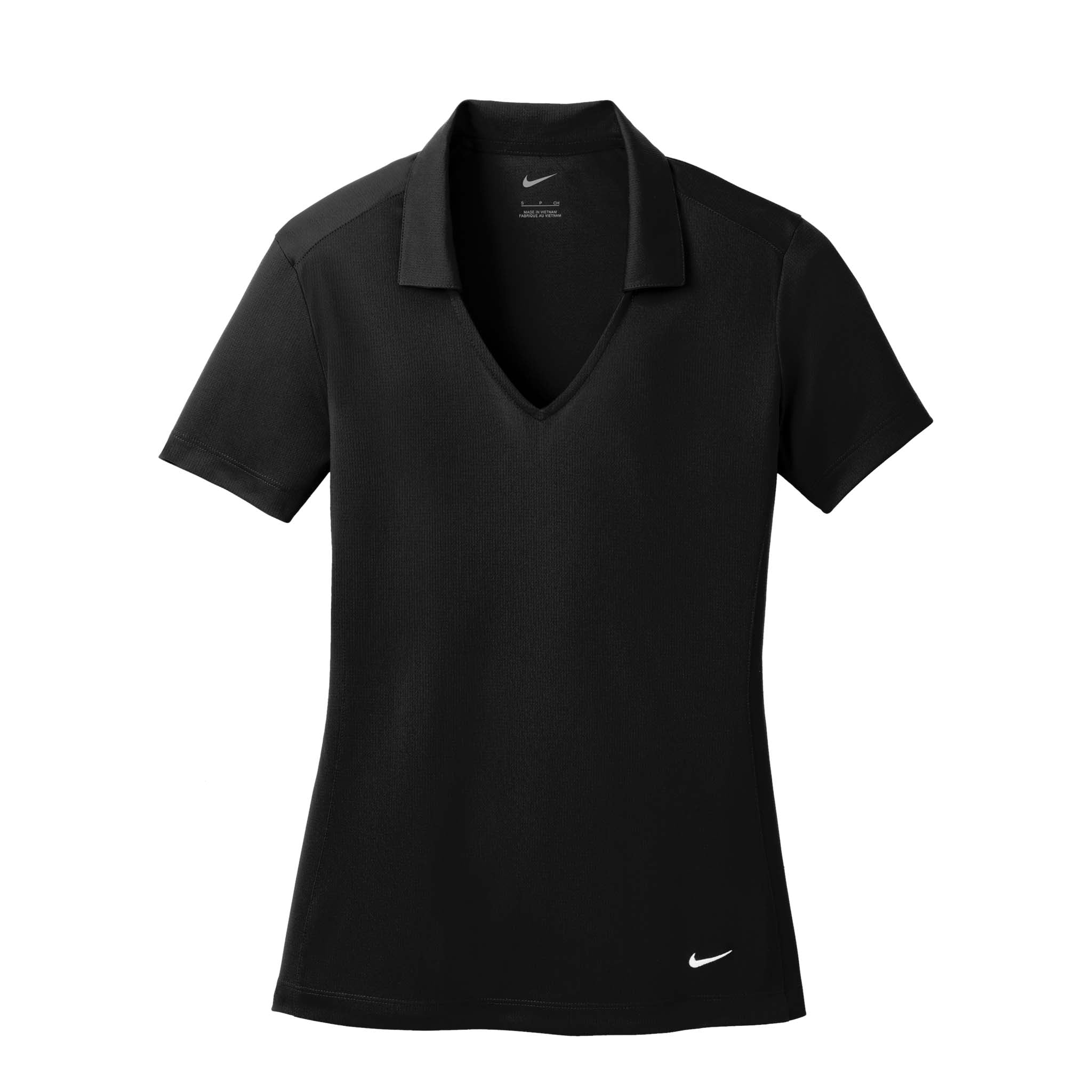 Nike 637165 custom polo in black, front view