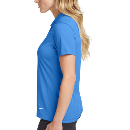 Nike 637165 custom polo in brisk blue, left side view