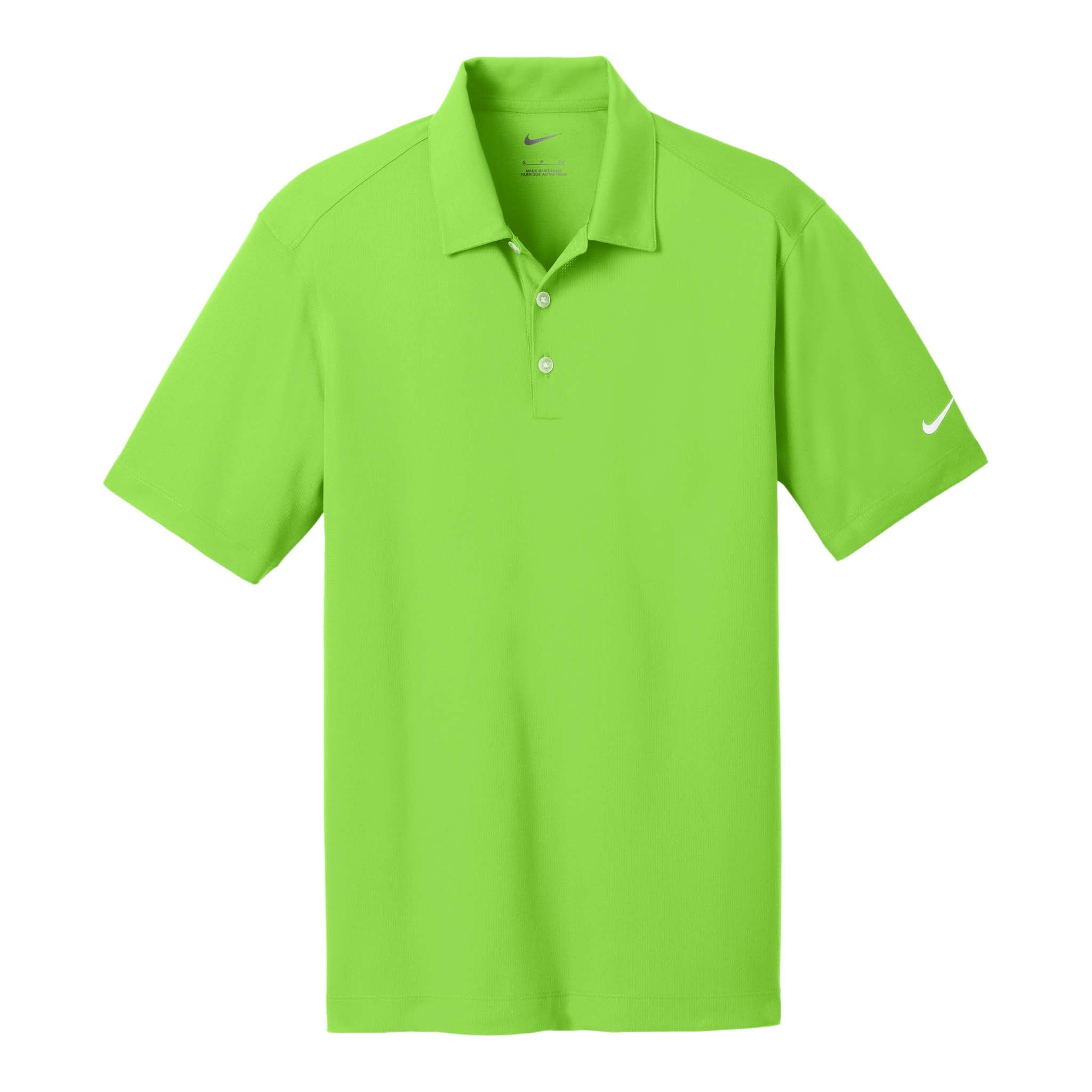 Nike 637167 custom polo in action green, front view