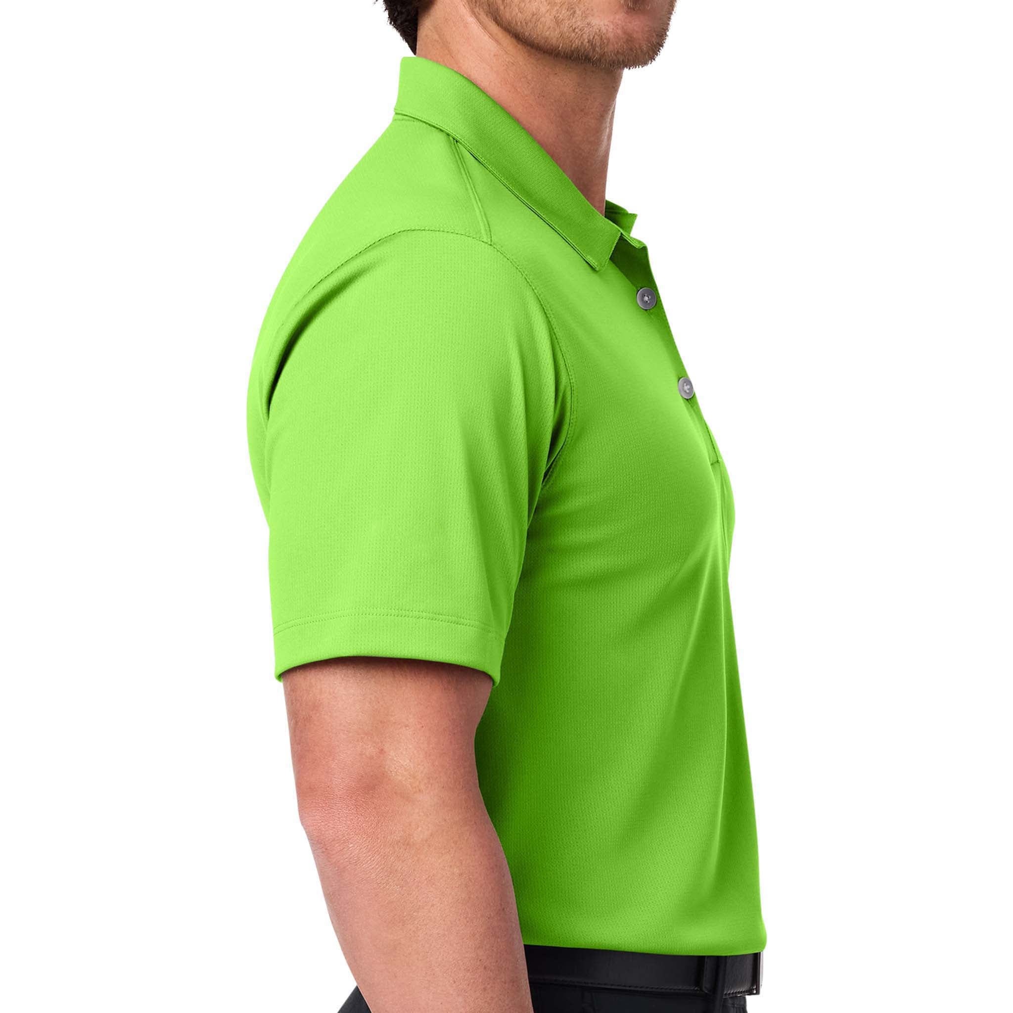 Nike 637167 custom polo in action green, right side view