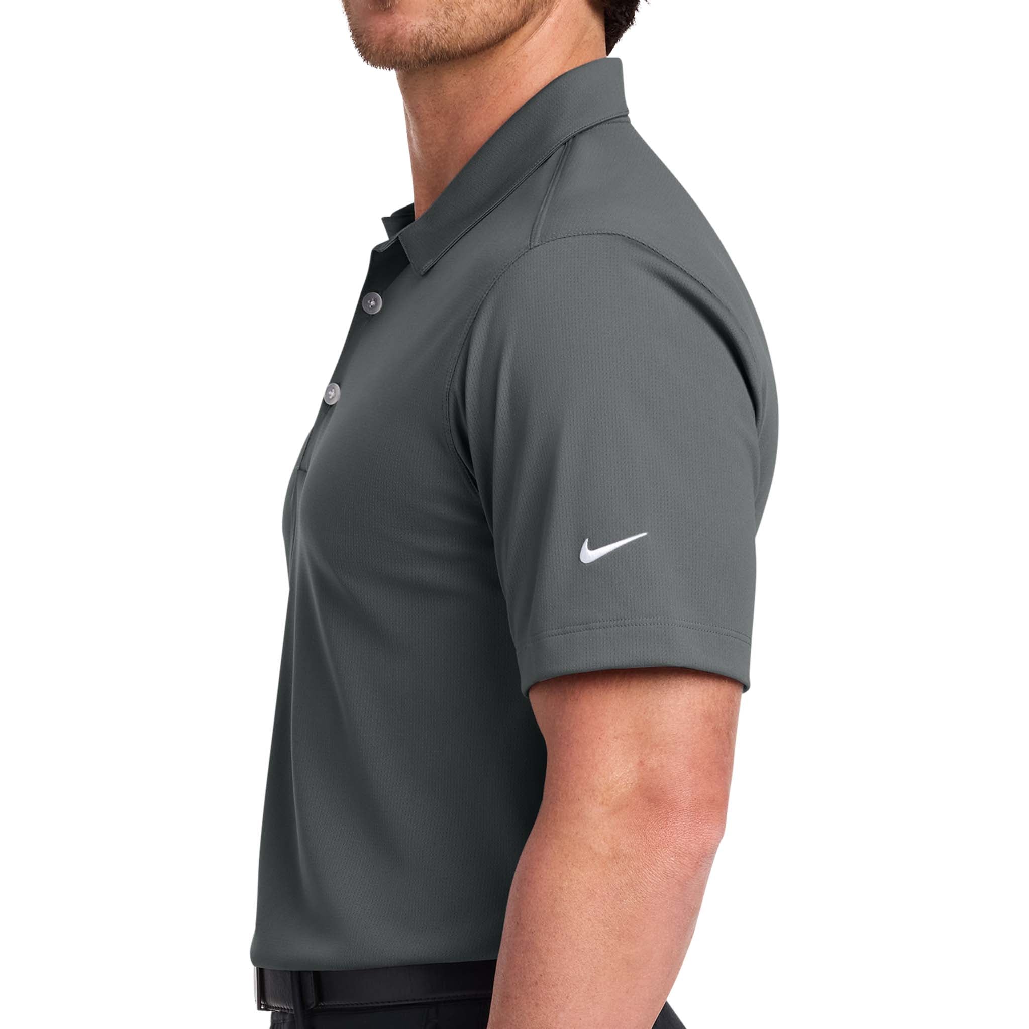 Nike 637167 custom polo in anthracite, left side view