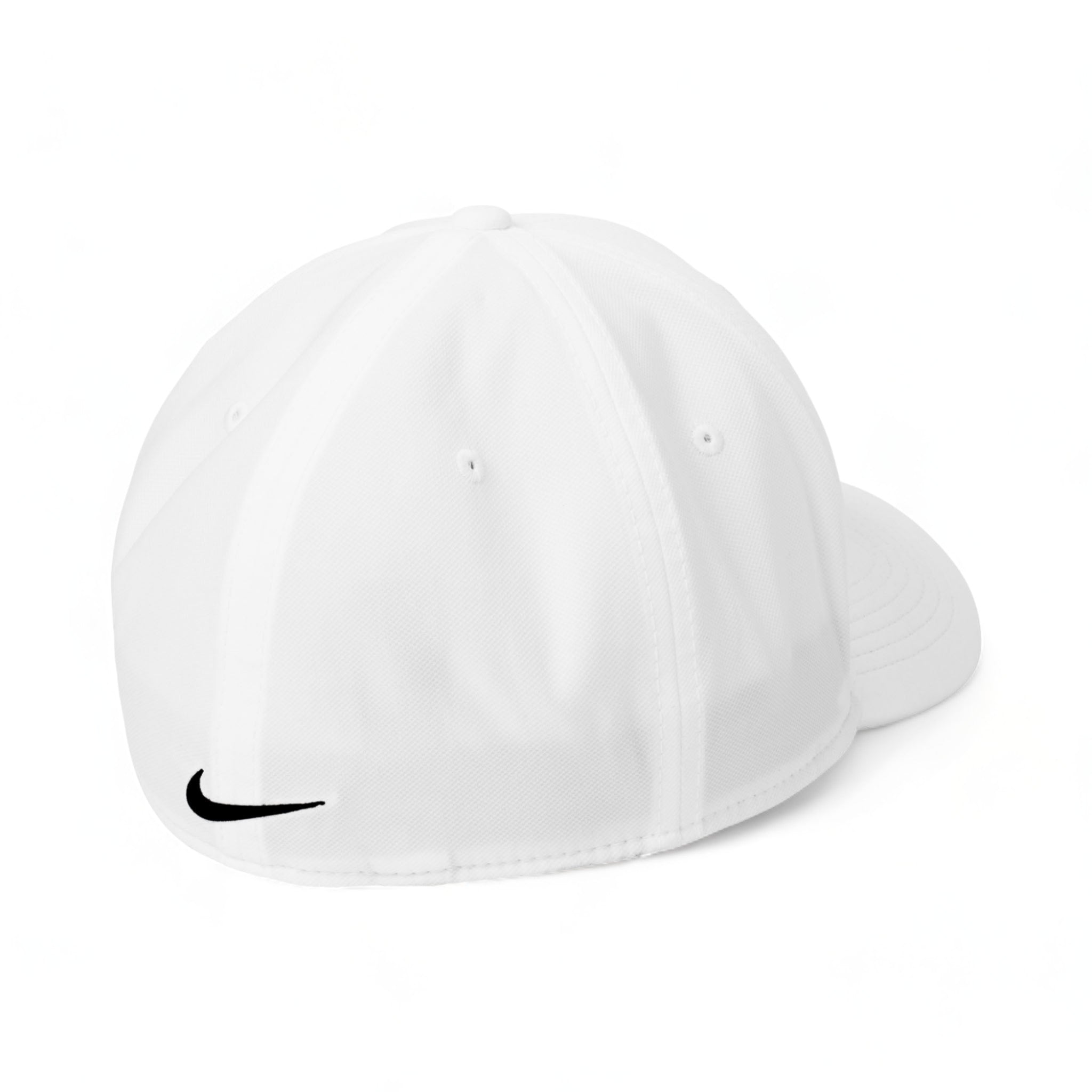 Back view of Nike NKAA1860 custom hat in white and black