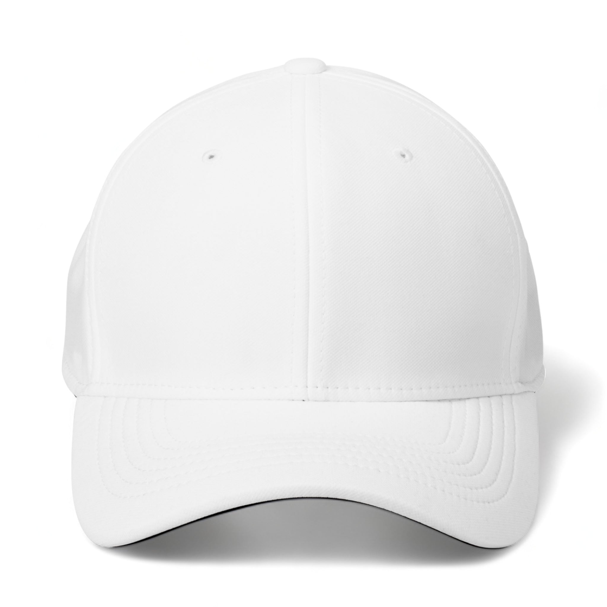 Front view of Nike NKAA1860 custom hat in white and black