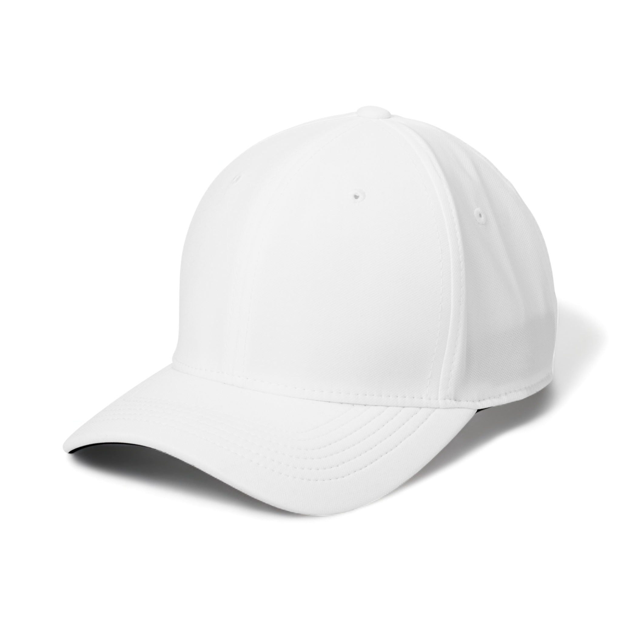 Side view of Nike NKAA1860 custom hat in white and black