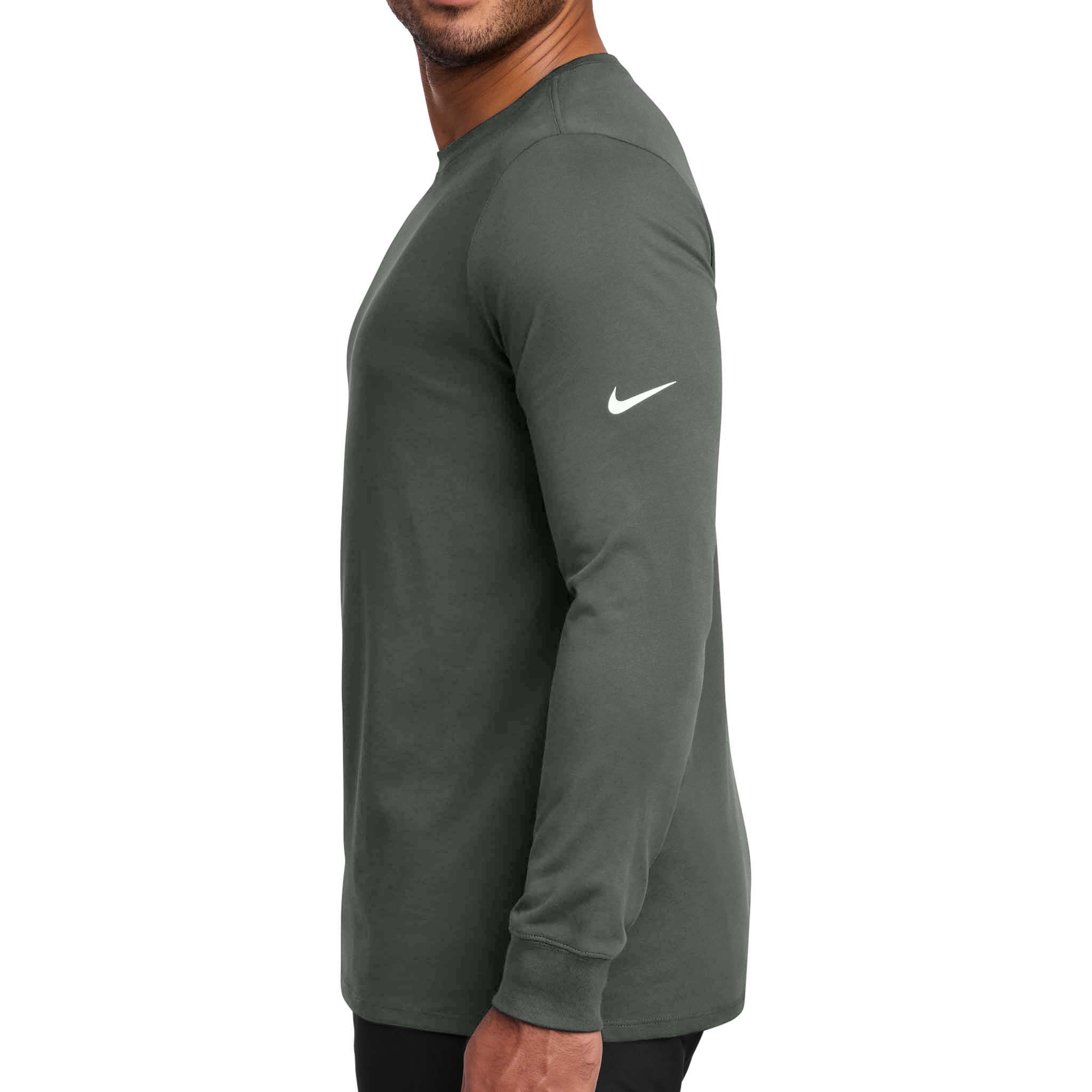 Nike NKBQ5230 custom long sleeve t-shirt in anthracite, left side view