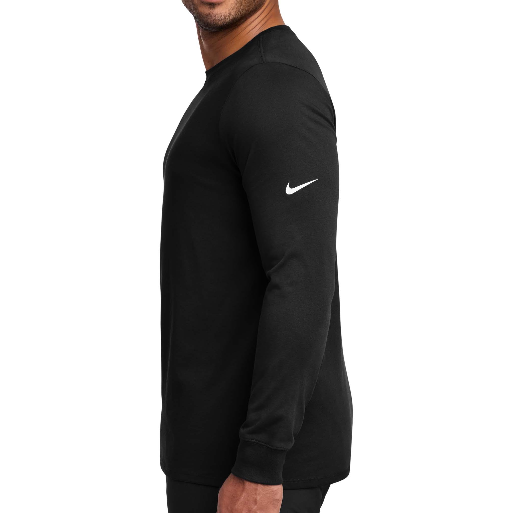 Nike NKBQ5230 custom long sleeve t-shirt in black, left side view