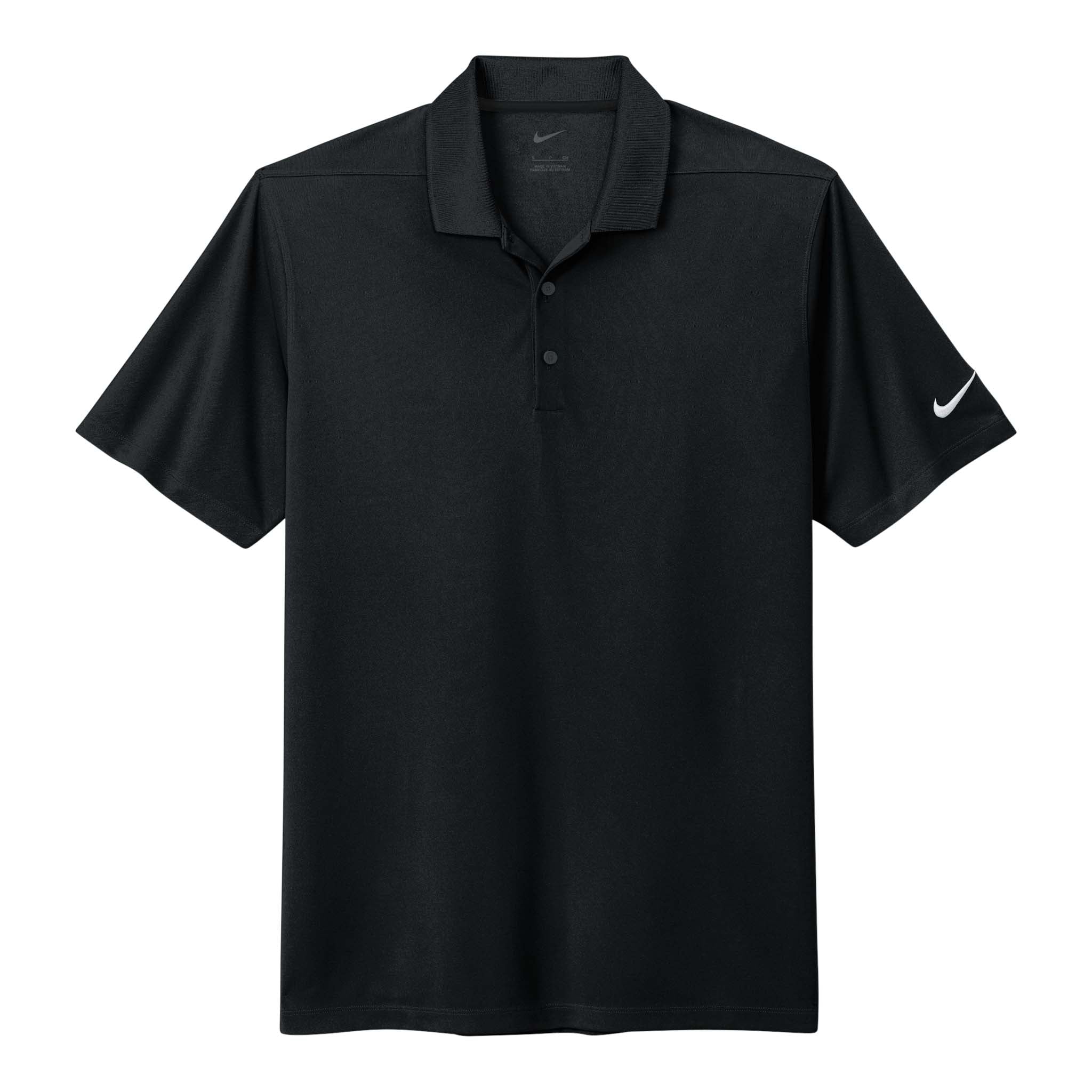 Nike NKDC1963 custom polo in black, front view