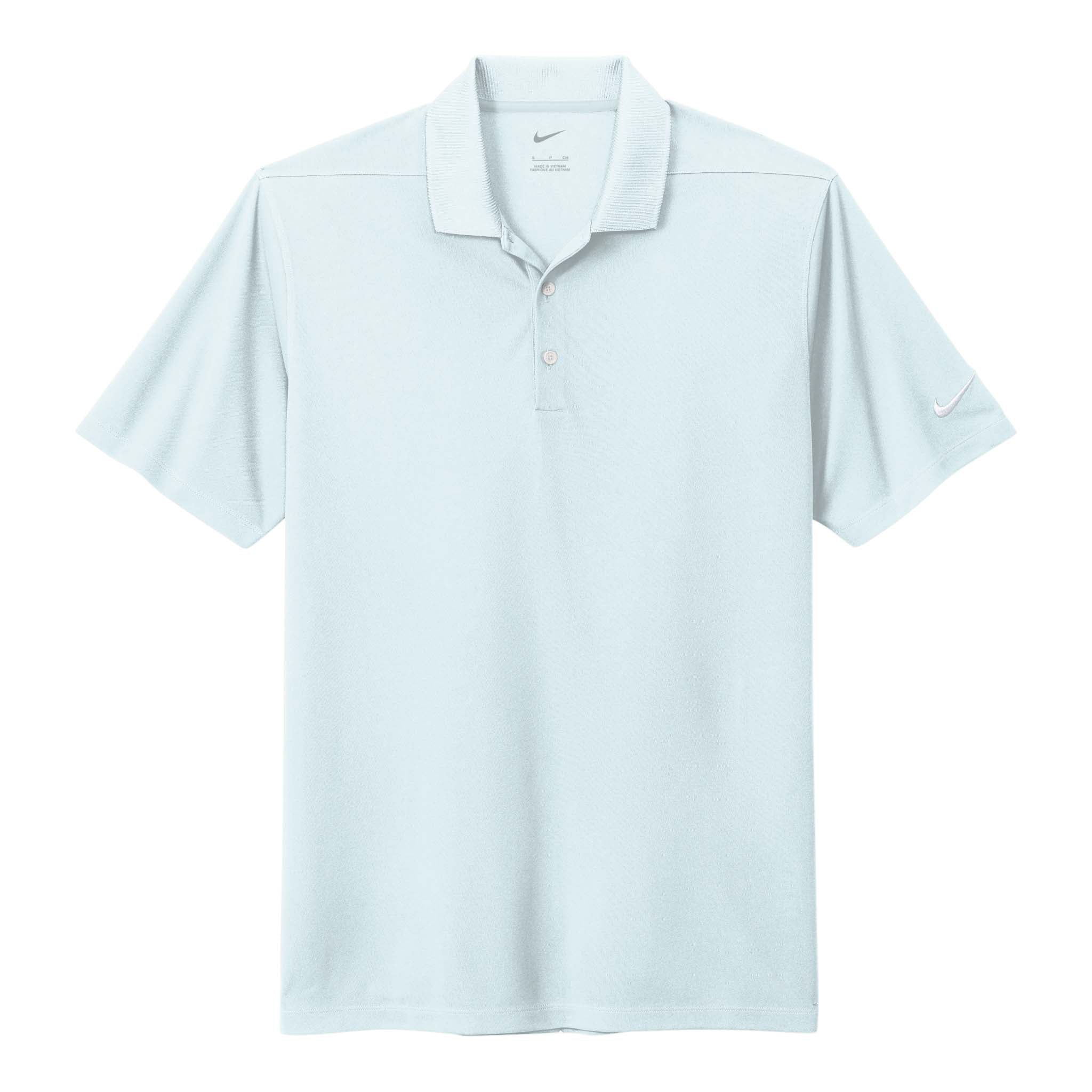 Nike NKDC1963 custom polo in blue tint, front view