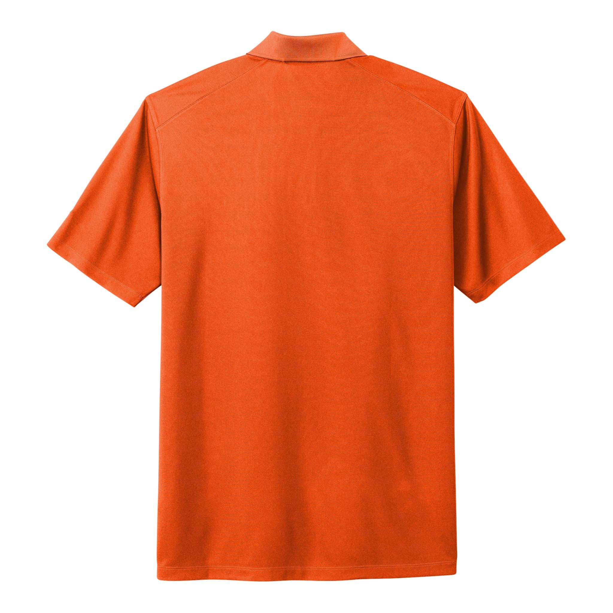 Nike NKDC1963 custom polo in brilliant orange, back view