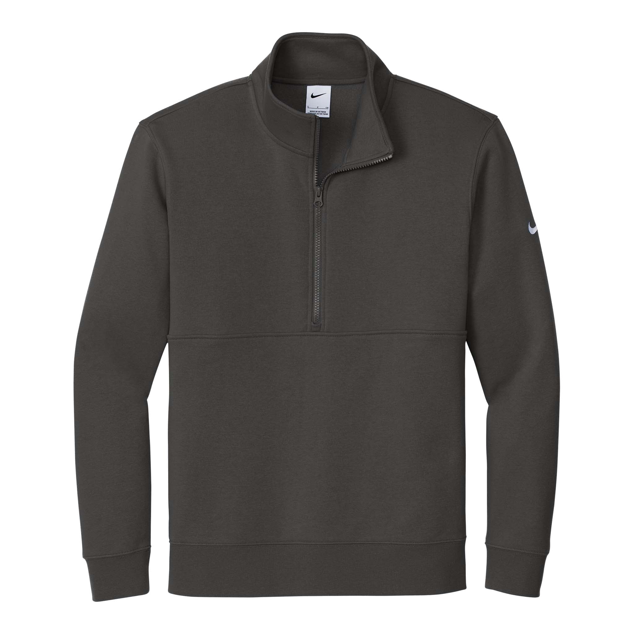 Nike NKDX6718 custom quarter-zip in anthracite, front view