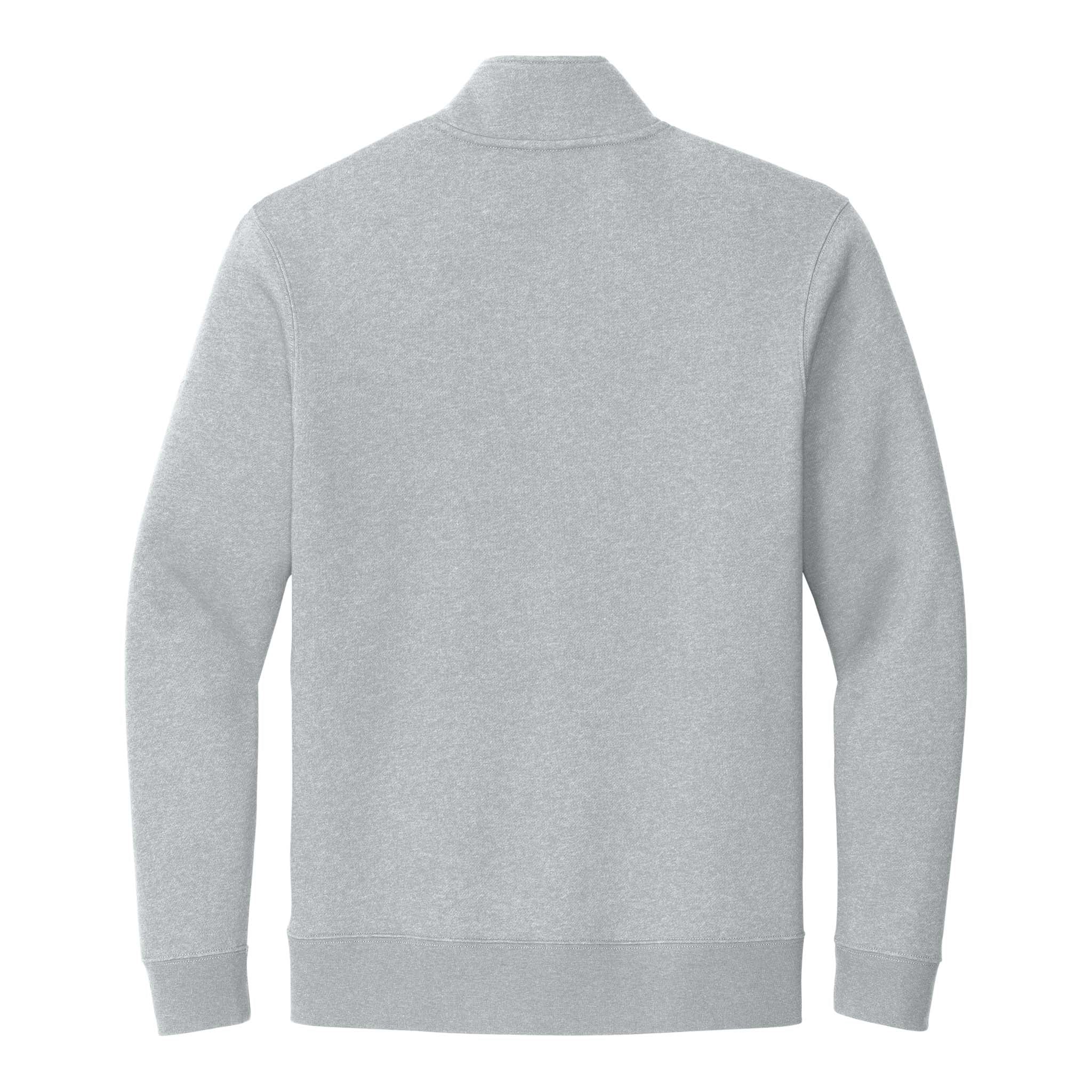 Nike NKDX6718 custom quarter-zip in dark grey heather, back view