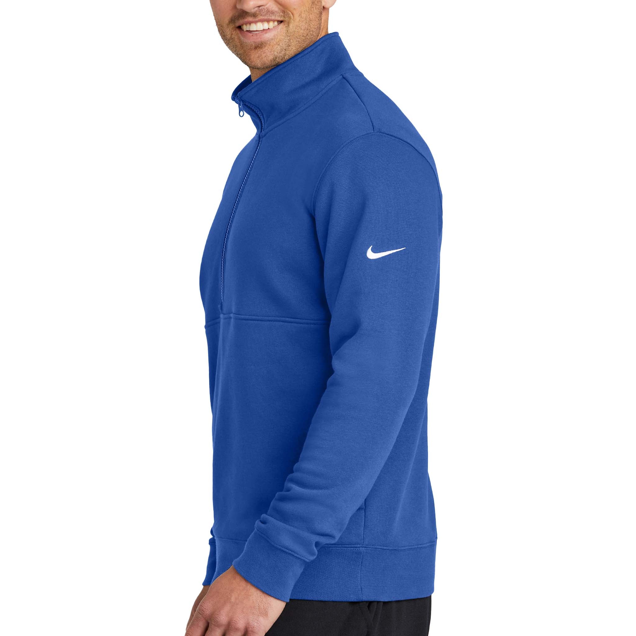Nike NKDX6718 custom quarter-zip in game royal, left side view