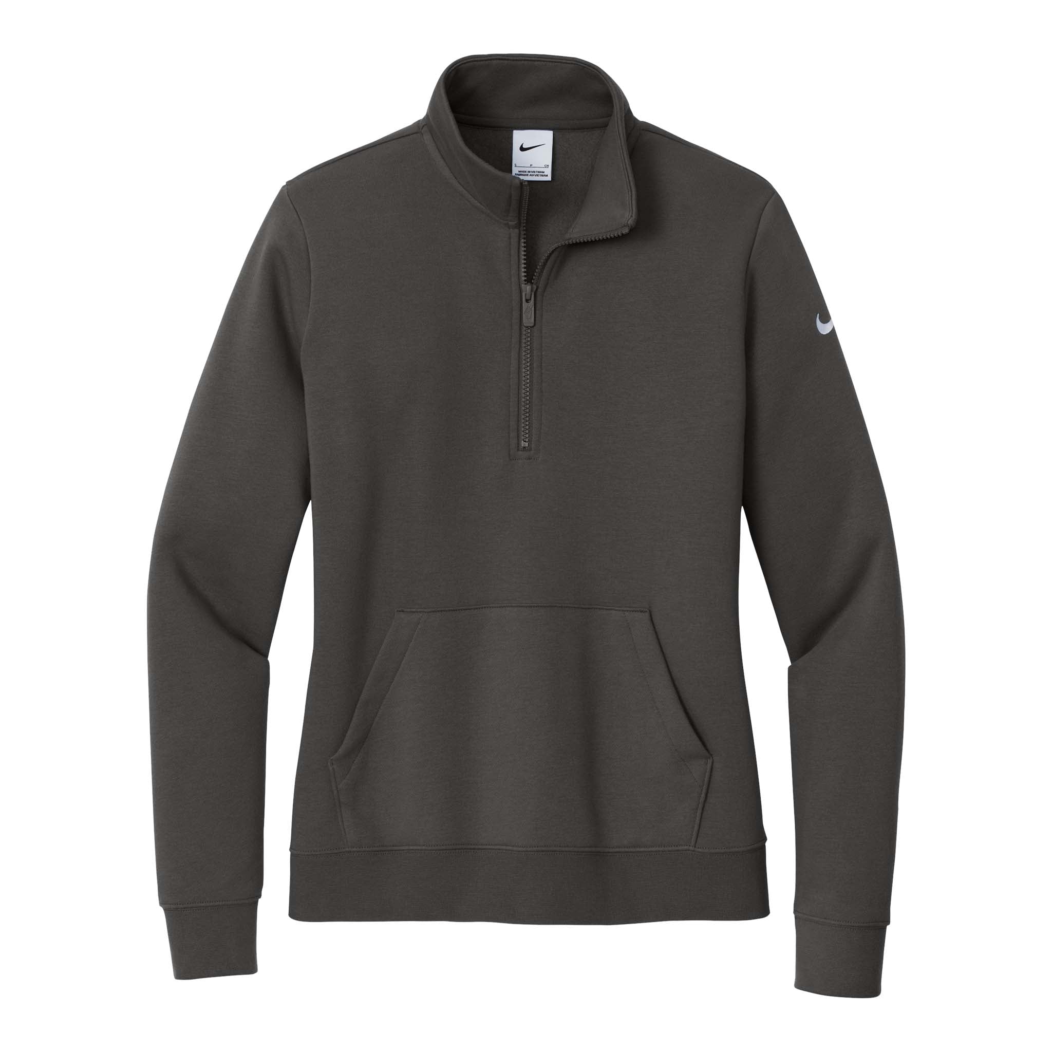 Nike NKDX6720 custom quarter-zip in anthracite, front view