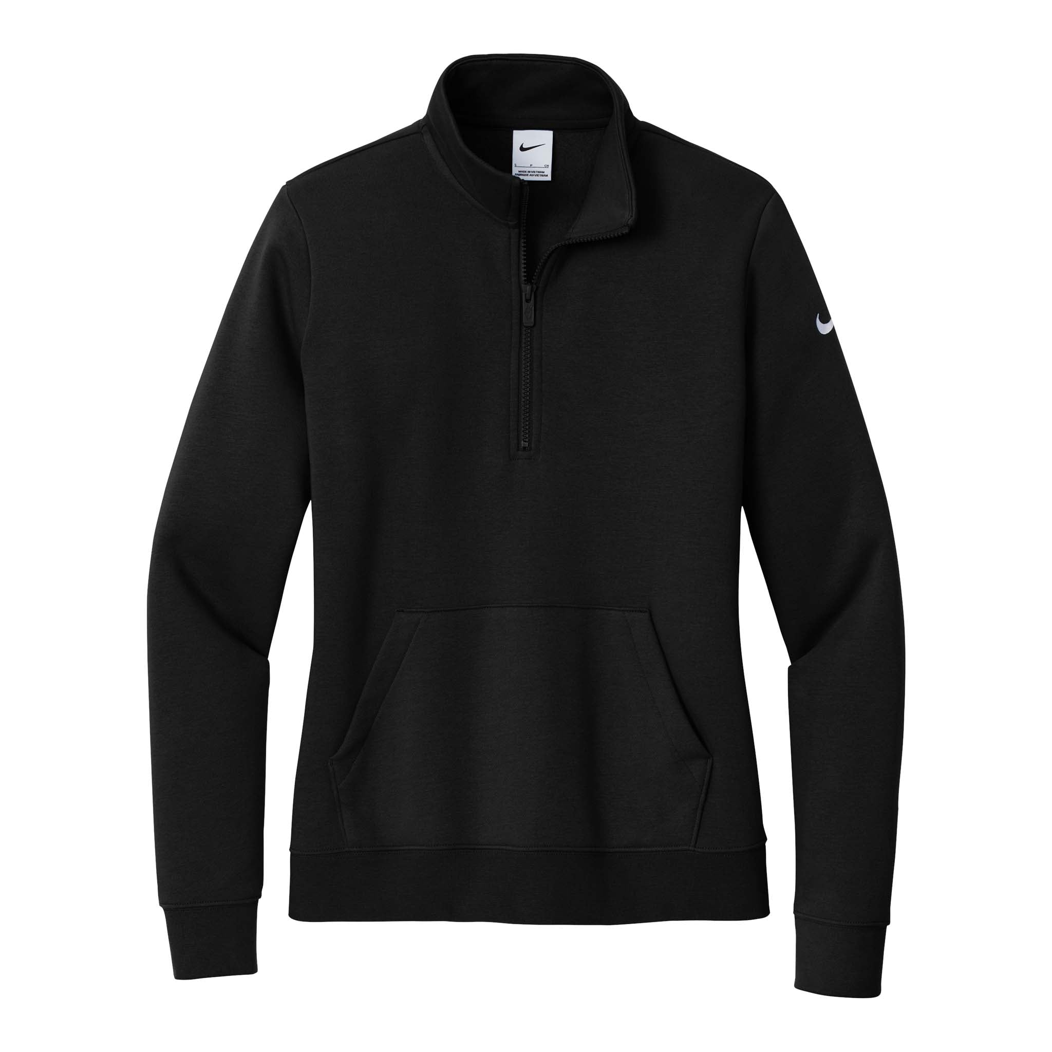 Nike NKDX6720 custom quarter-zip in black, front view