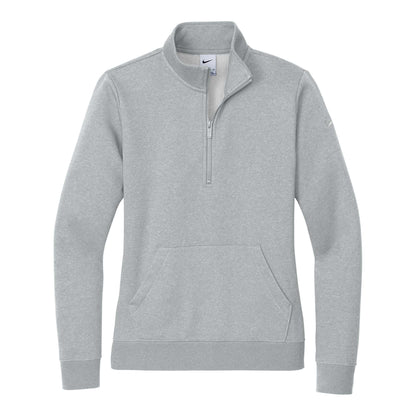 Nike NKDX6720 custom quarter-zip in dark grey heather, front view