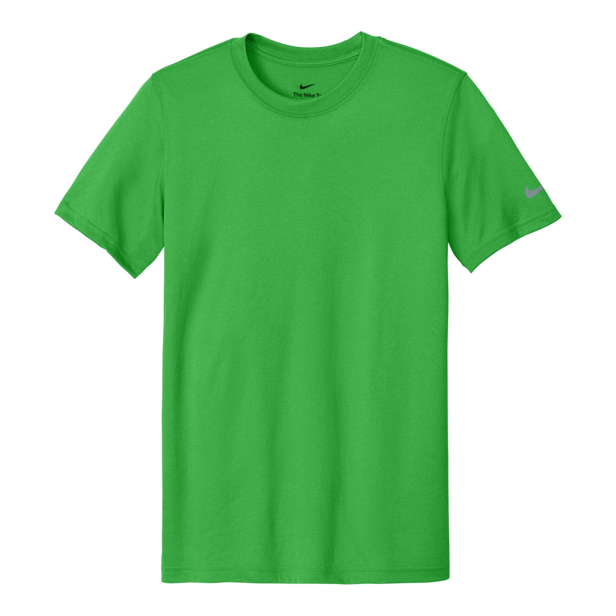 Nike NKDX8730 custom short sleeve t-shirt in apple green, front view