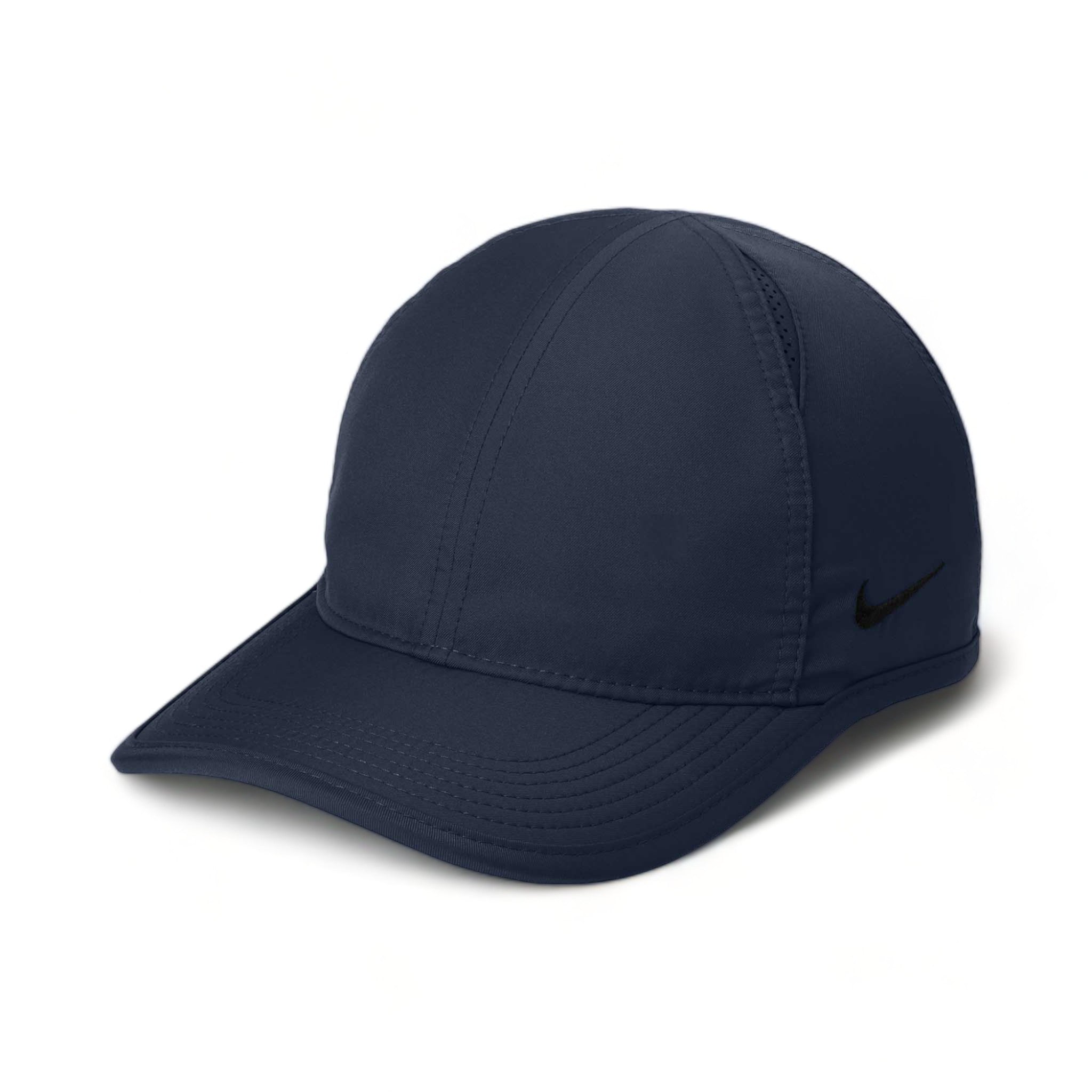 Side view of Nike NKFB5666 custom hat in college navy